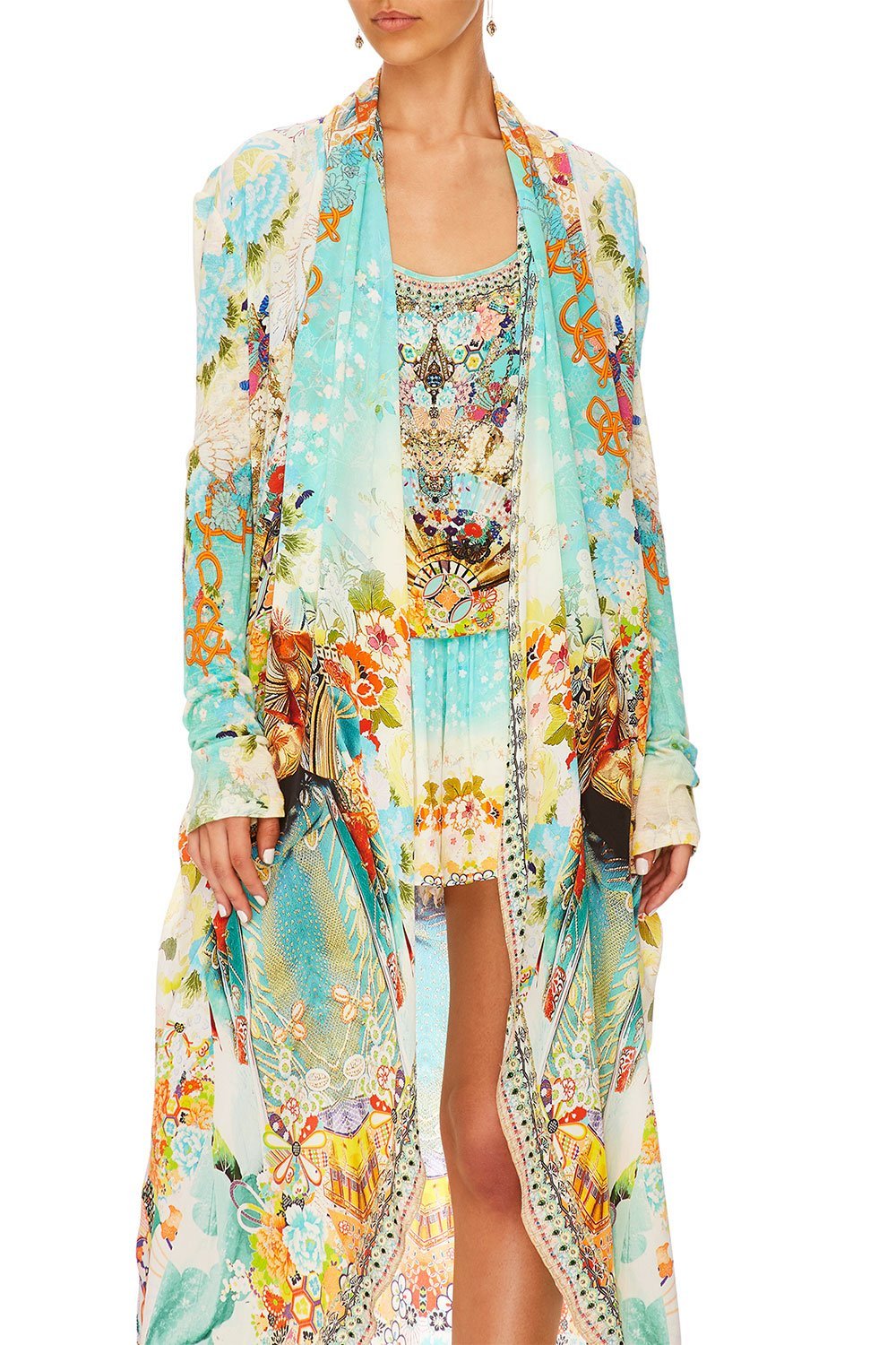 CAMILLA LONG CASUAL JACKET W/ POCKETS RETRO'S RAINBOW