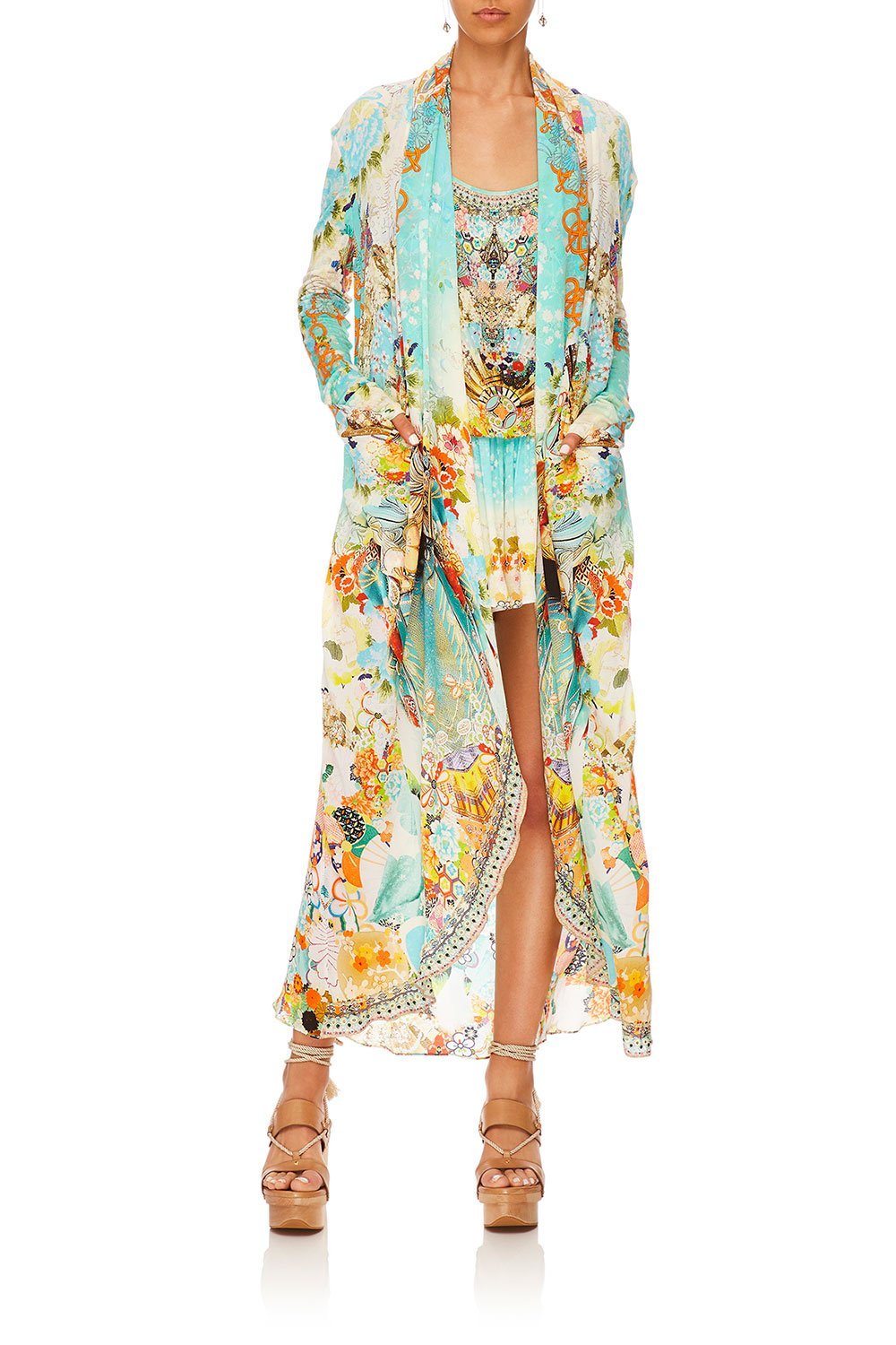 CAMILLA LONG CASUAL JACKET W/ POCKETS RETRO'S RAINBOW