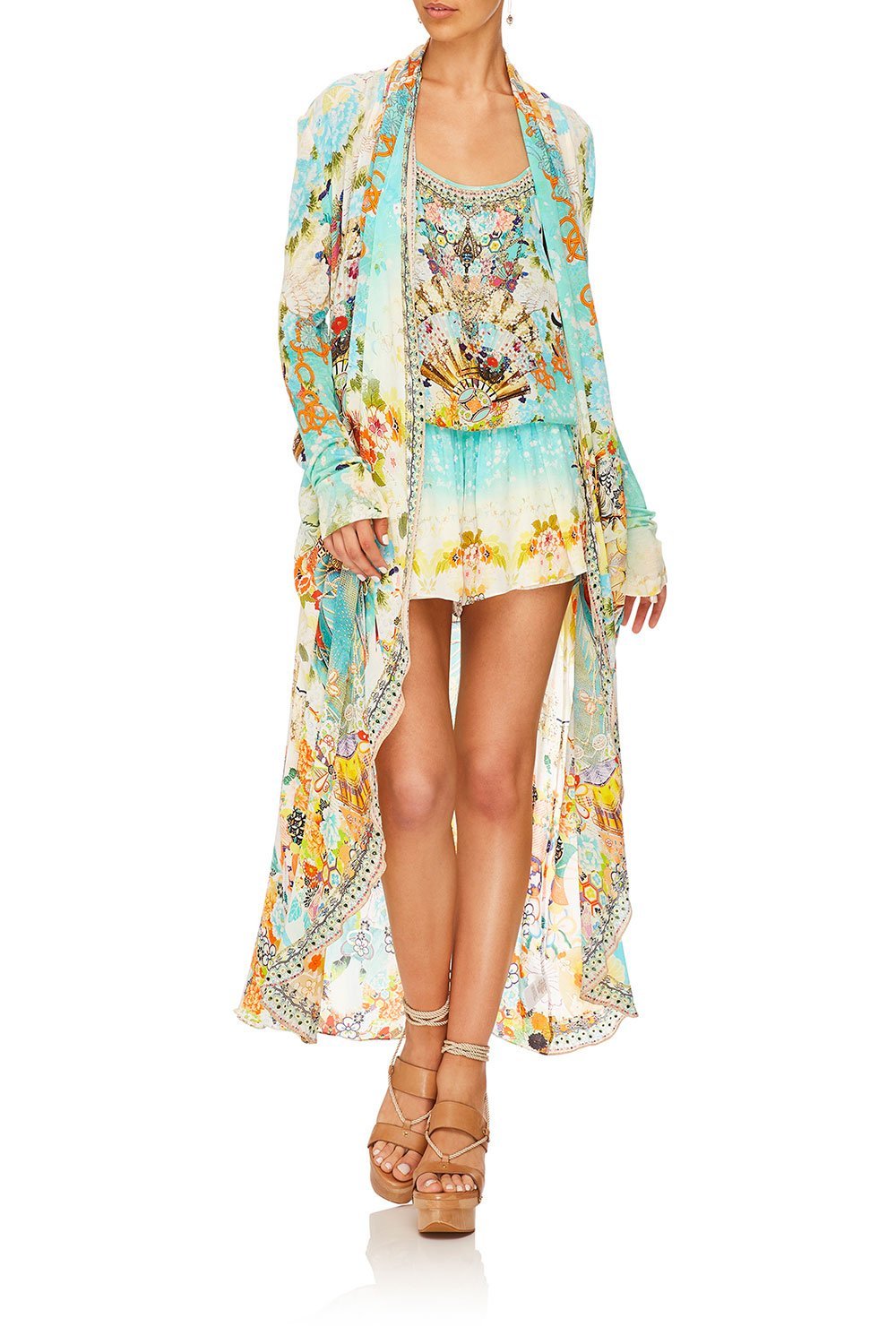 CAMILLA LONG CASUAL JACKET W/ POCKETS RETRO'S RAINBOW