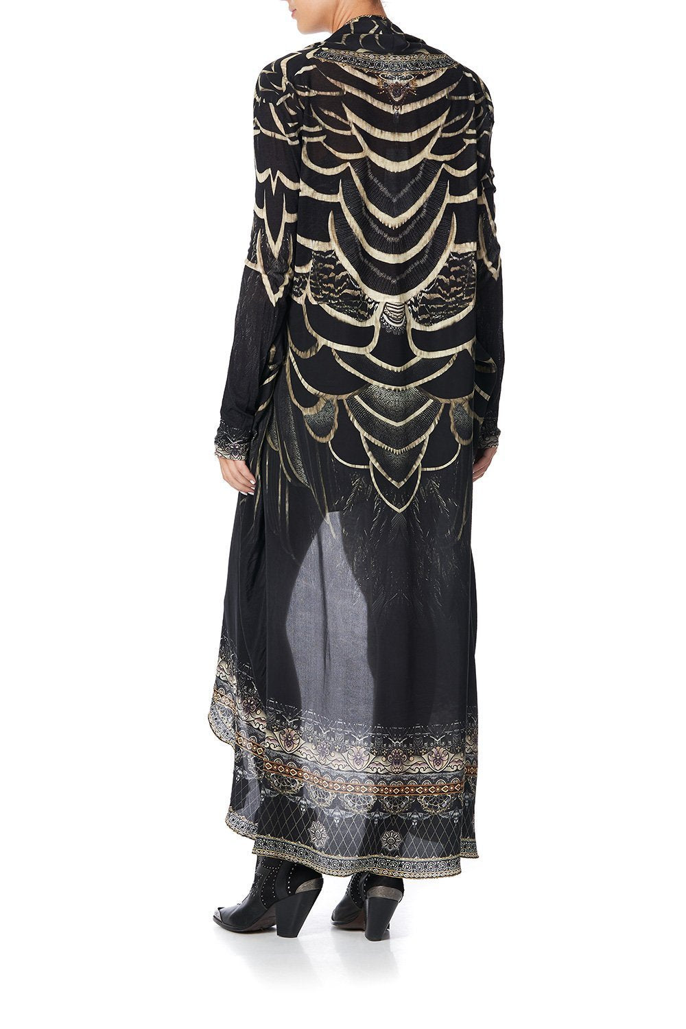 LONG CASUAL JACKET WITH POCKETS UNDER A FULL MOON