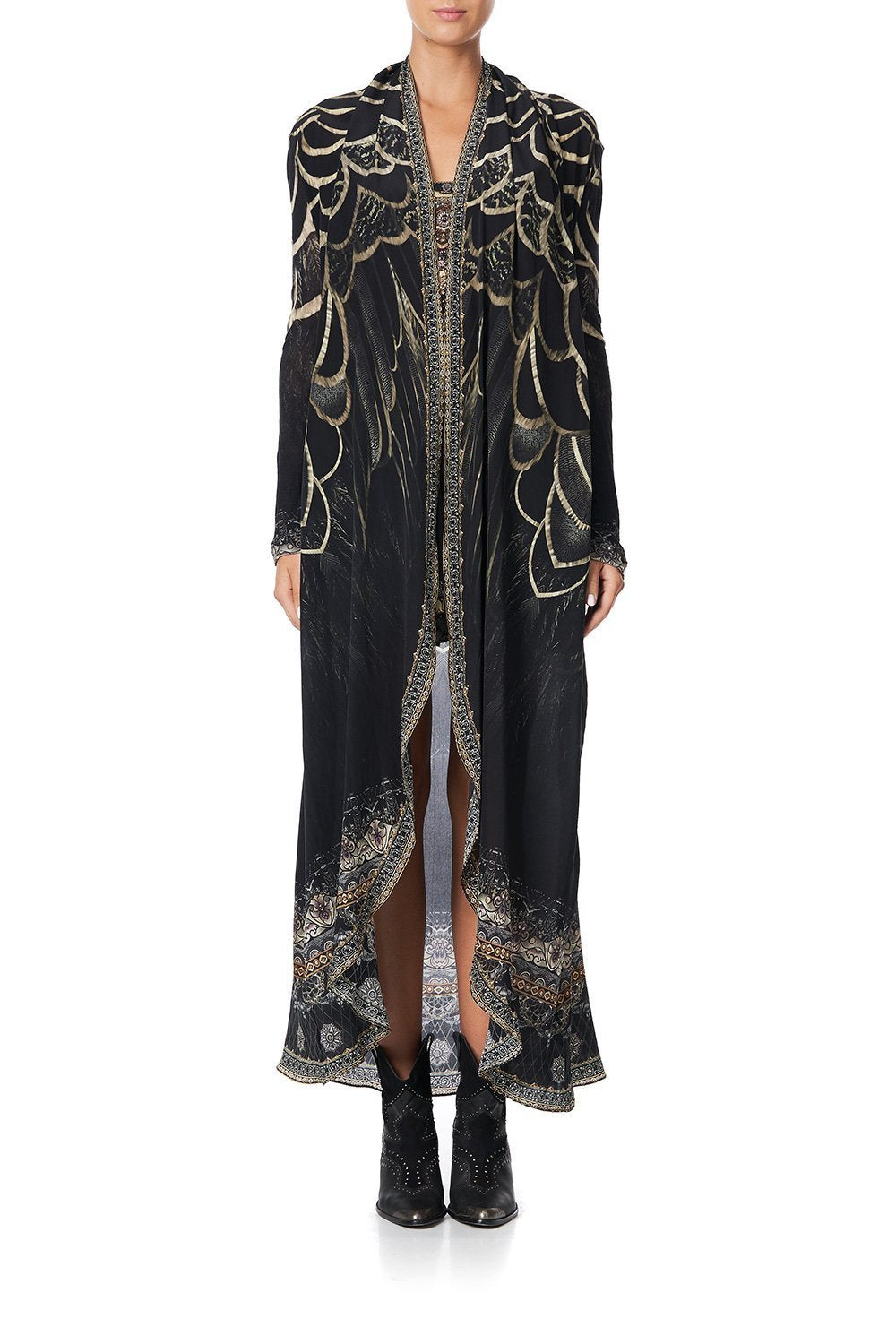 LONG CASUAL JACKET WITH POCKETS UNDER A FULL MOON