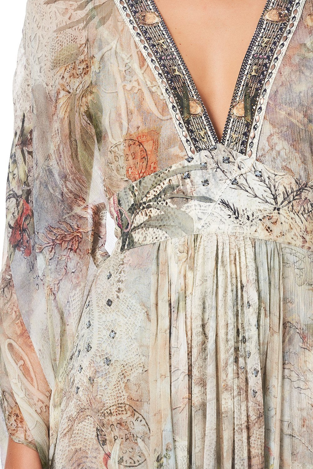 LONG KAFTAN WITH WAISTBAND LETTERS FROM HILDA