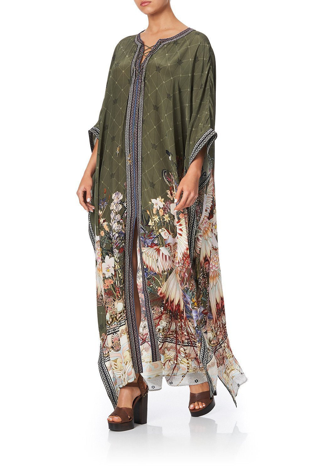 LONG LACE UP KAFTAN WITH EYELETS WATCHFUL WINGS