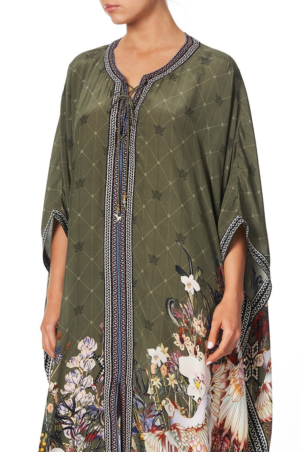 LONG LACE UP KAFTAN WITH EYELETS WATCHFUL WINGS