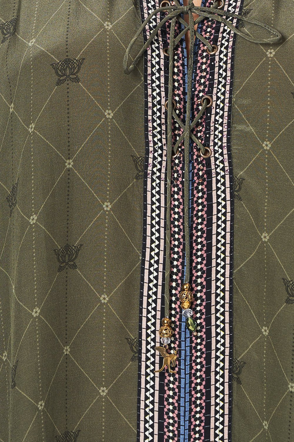 LONG LACE UP KAFTAN WITH EYELETS WATCHFUL WINGS