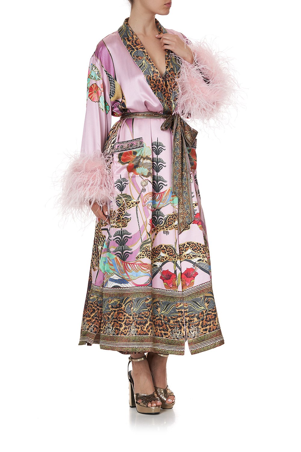 LONG ROBE WITH FLARED SLEEVE ZIBA ZIBA