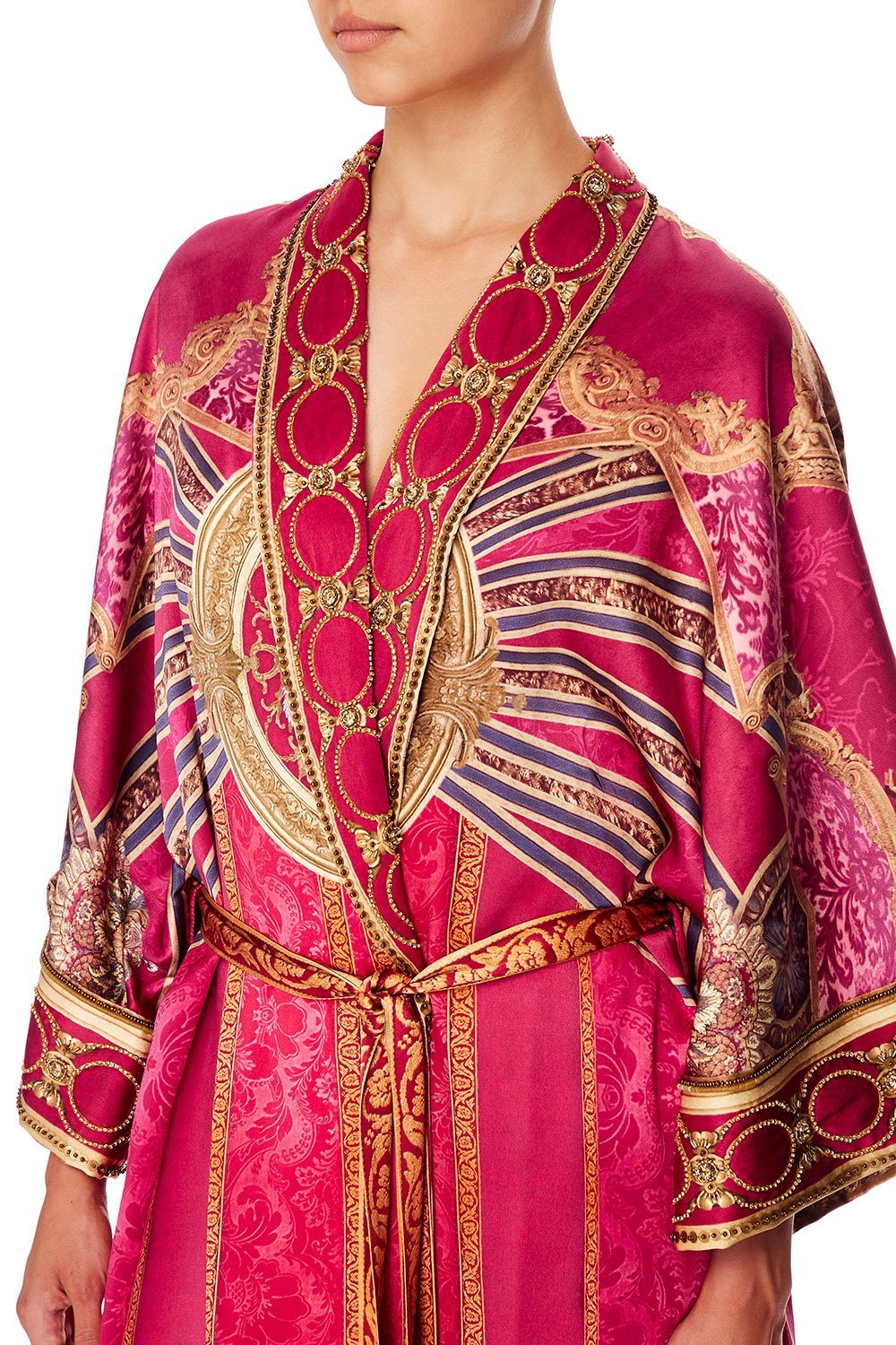 CAMILLA LONG ROBE WITH NARROW COLLAR LOUNGE HOUR