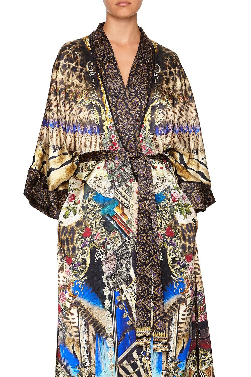 LONG ROBE WITH NARROW COLLAR STRONGER TOGETHER