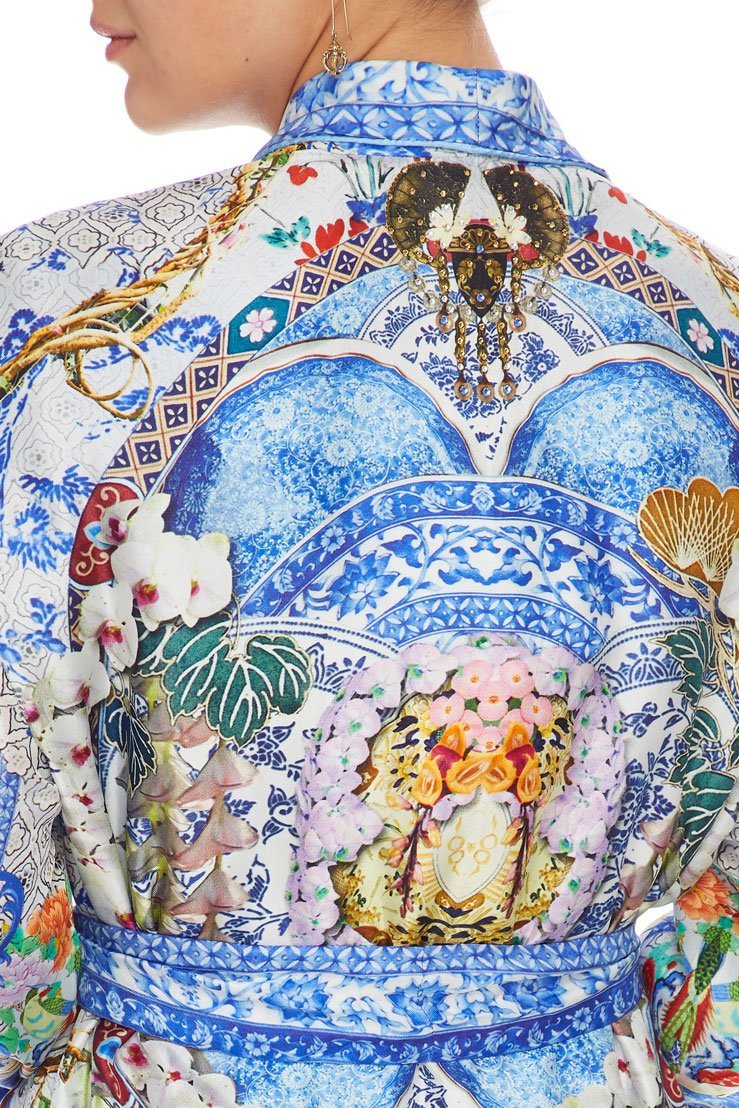 CAMILLA LONG ROBE WITH TIE GEISHA GATEWAYS