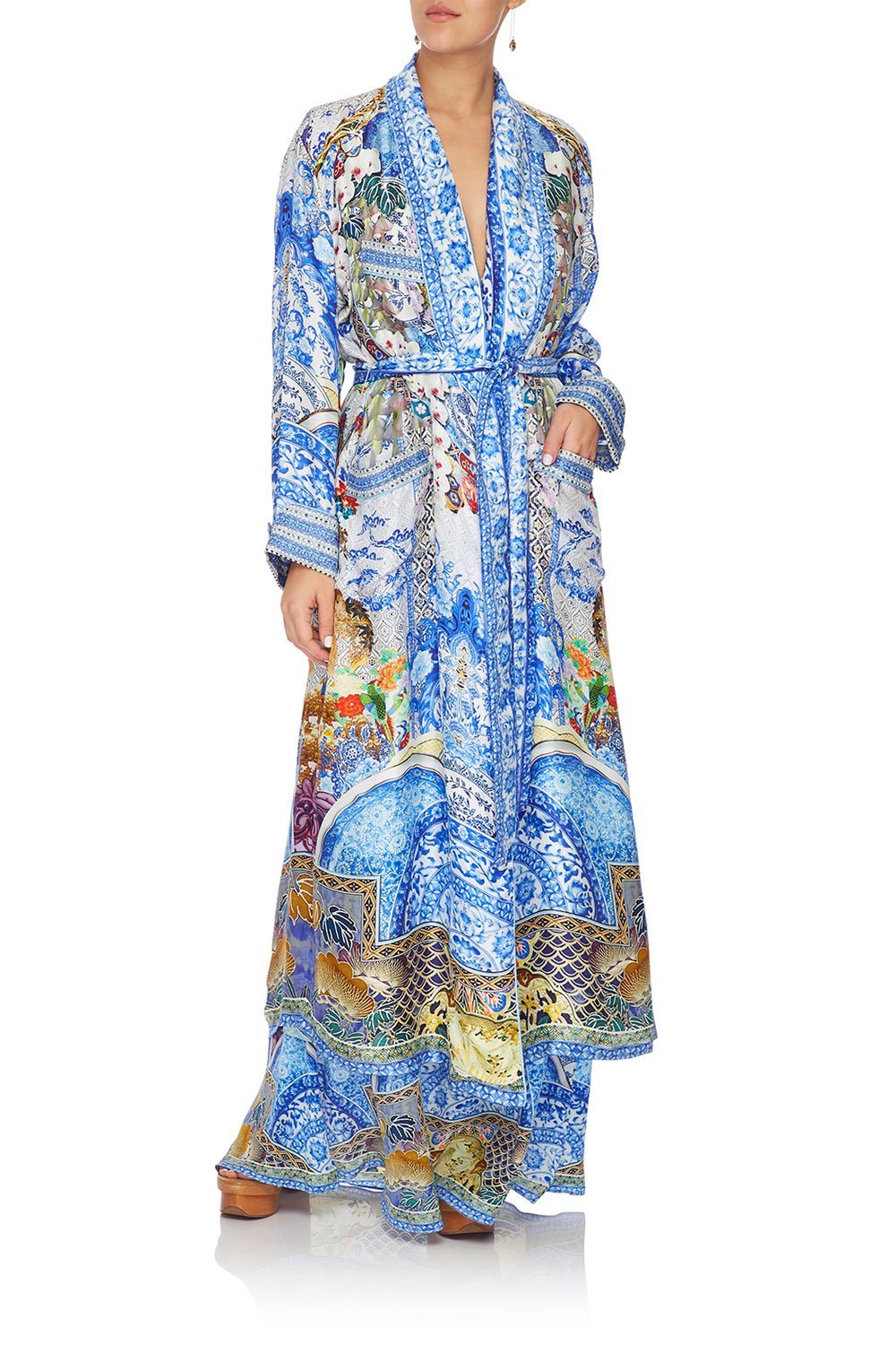 CAMILLA LONG ROBE WITH TIE GEISHA GATEWAYS