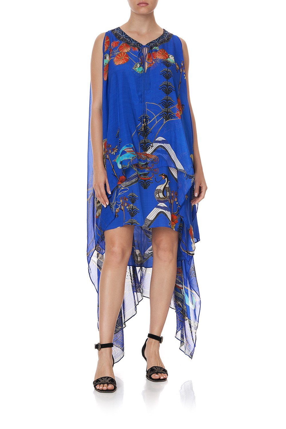 LONG SHEER OVERLAY DRESS TREE OF LIFE