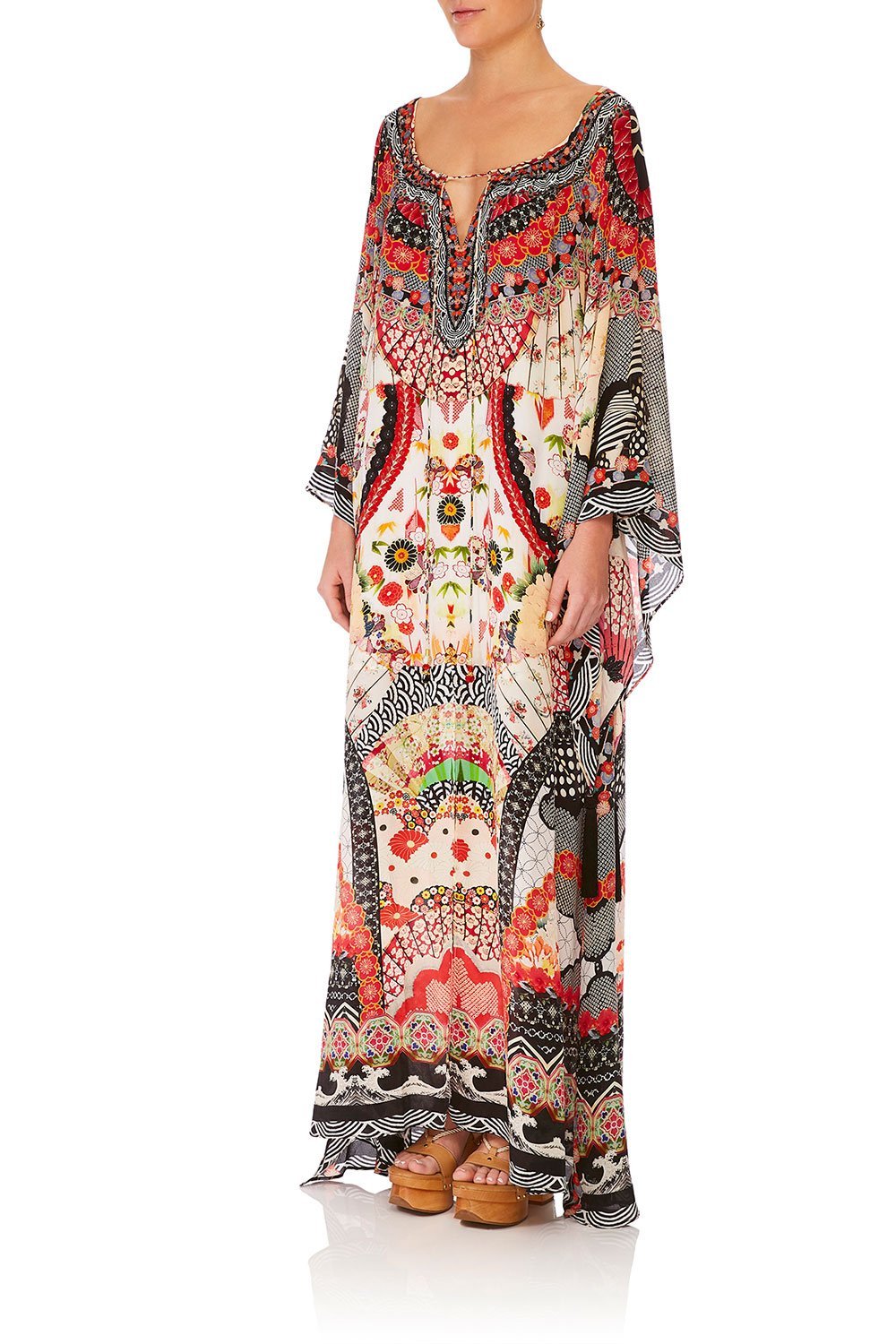 CAMILLA VINTAGE VIXEN LONG SLEEVE DRESS W TIE FRONT