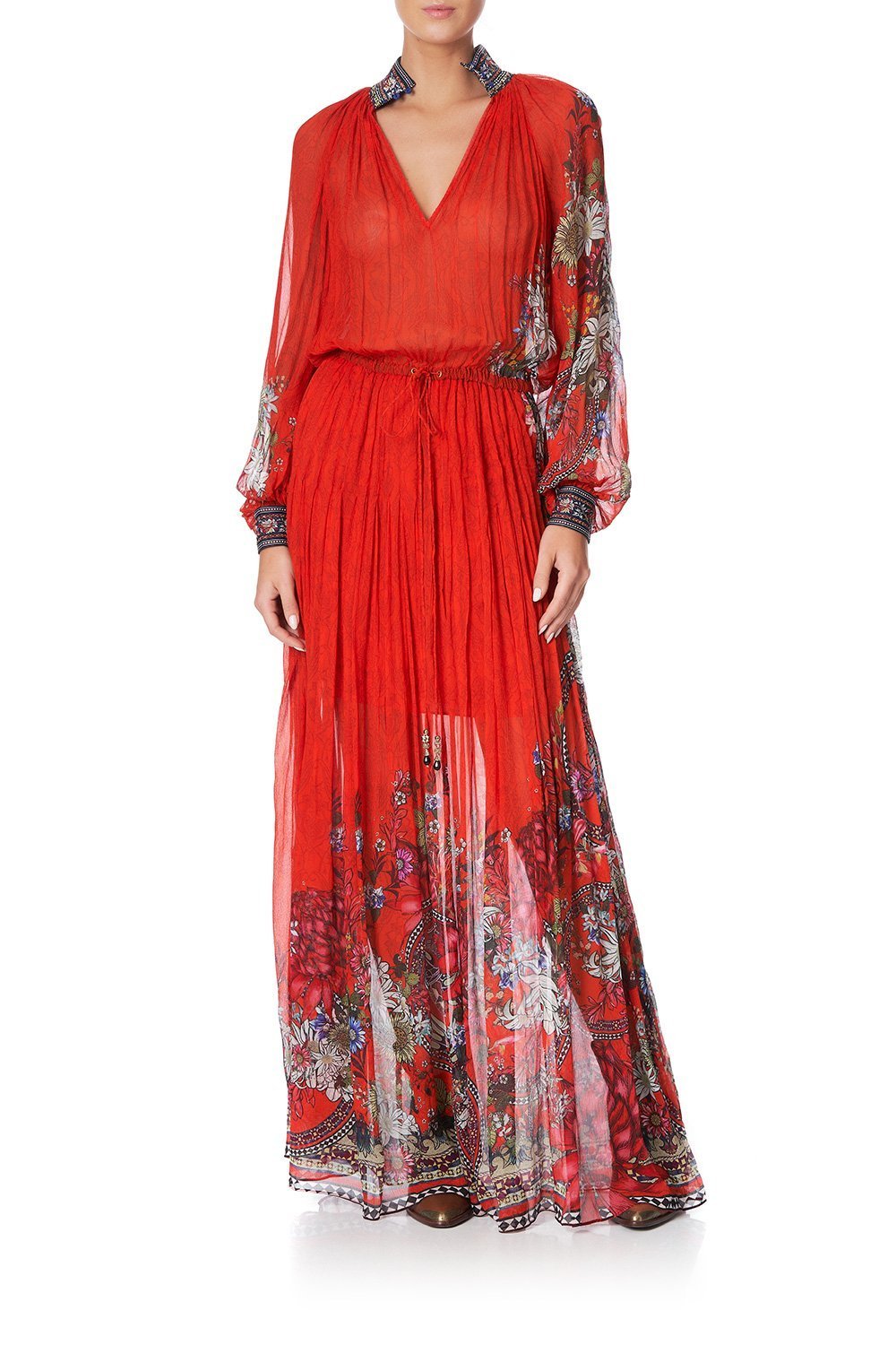 LONG SLEEVE DRESS WITH COLLAR WONDERING WARATAH