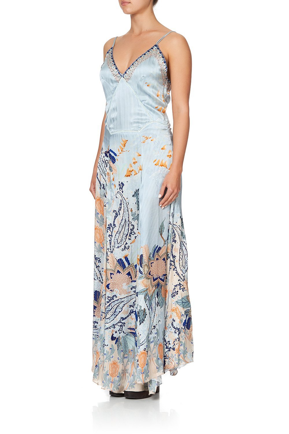 LONG SLIP DRESS WITH GODETS FRASER FANTASIA