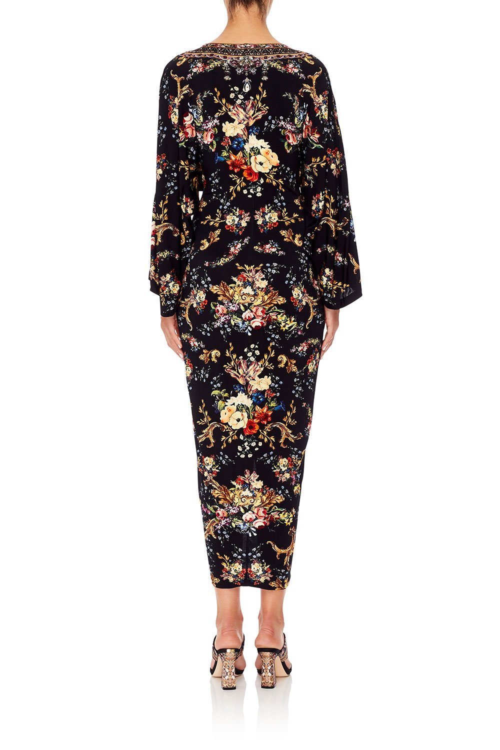 CAMILLA LONG SPLIT FRONT TWIST DRESS FRIEND IN FLORA