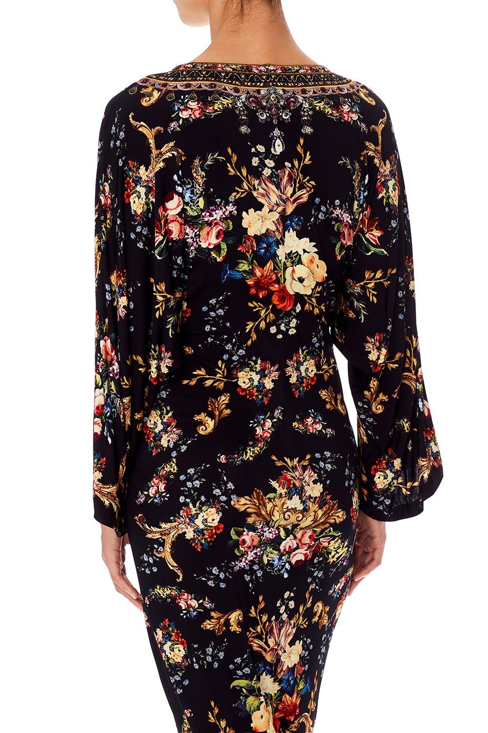 CAMILLA LONG SPLIT FRONT TWIST DRESS FRIEND IN FLORA