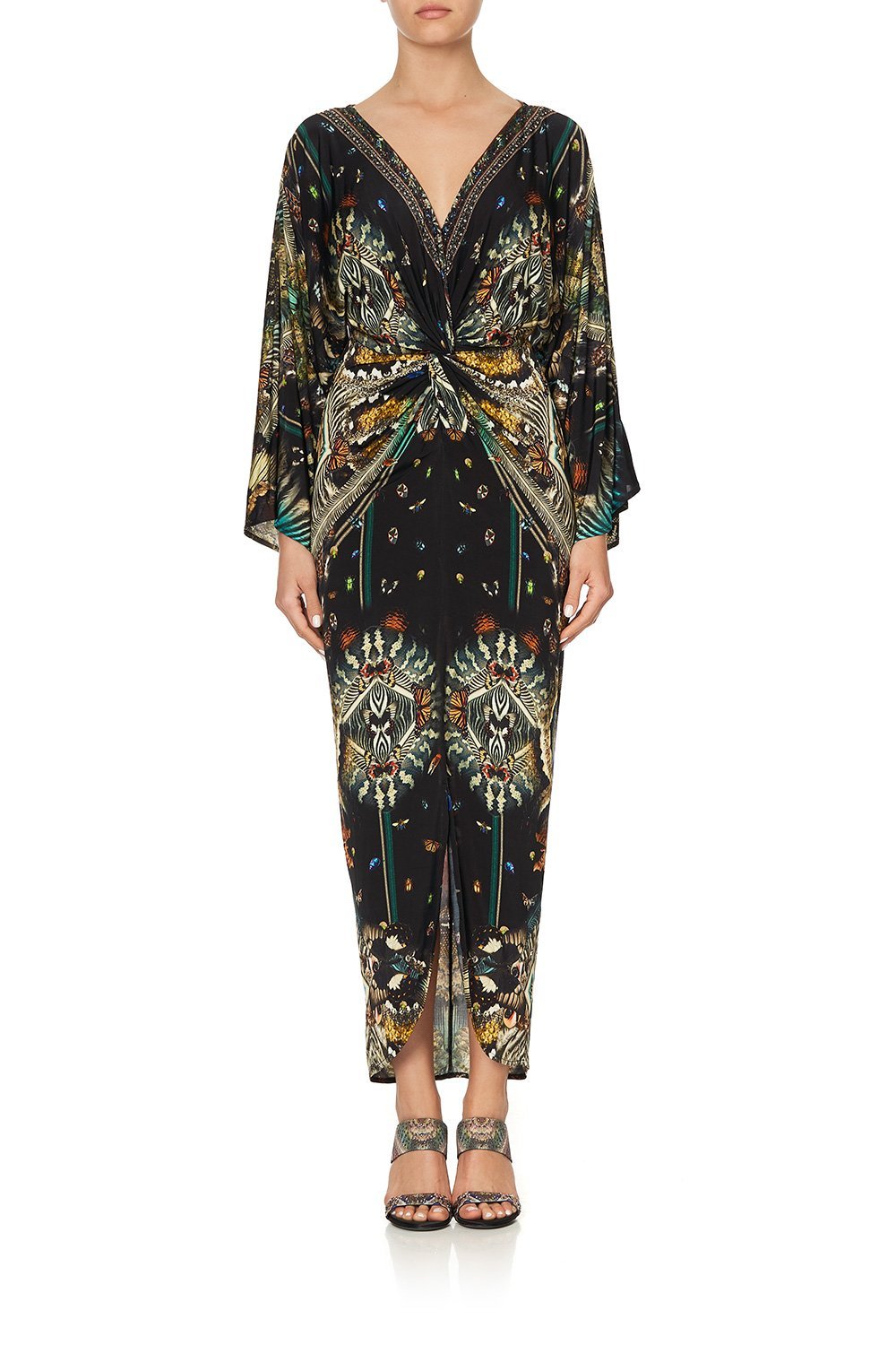 LONG SPLIT FRONT TWIST DRESS MATERNAL INSTINCT