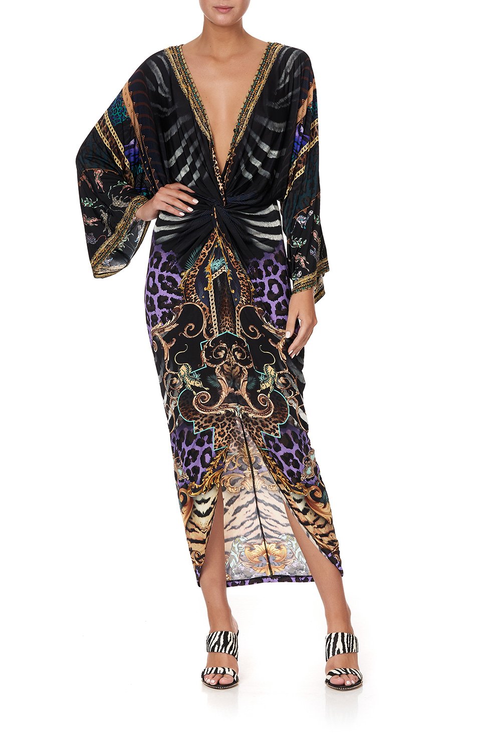 LONG SPLIT FRONT TWIST DRESS SHES GOT GRACE