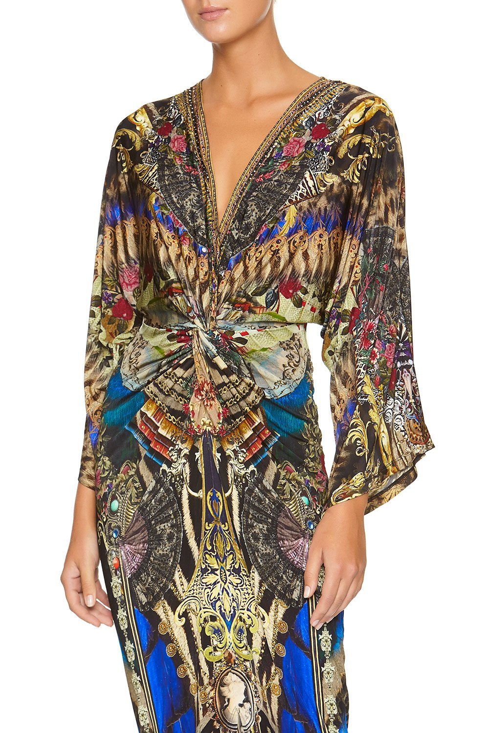 LONG SPLIT FRONT TWIST DRESS STRONGER TOGETHER