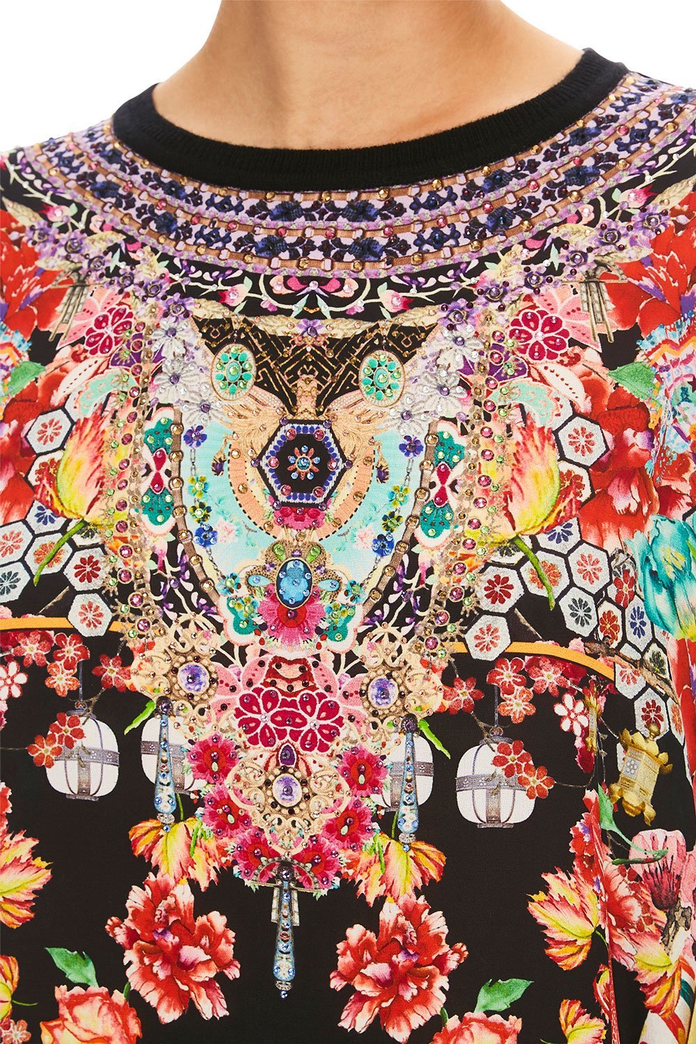 CAMILLA PAINTED LAND LOOSE FIT JUMPER W/ KNIT FRONT