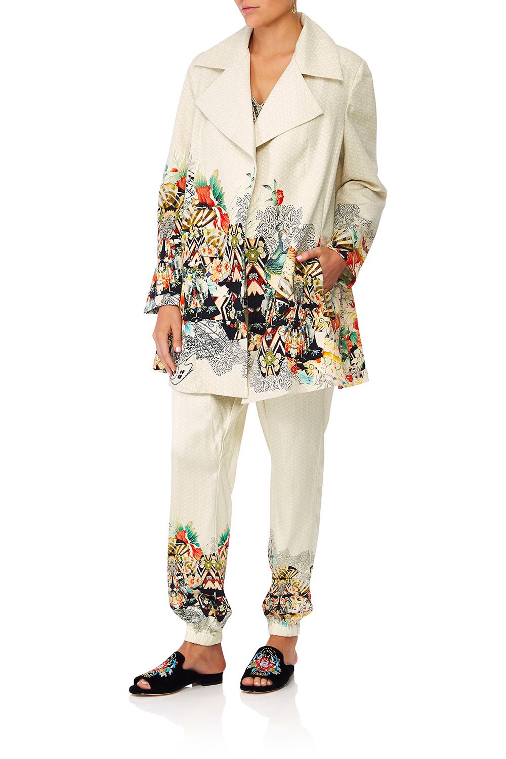 CAMILLA LOVE SPELLS OPEN COAT WITH WIDE COLLAR