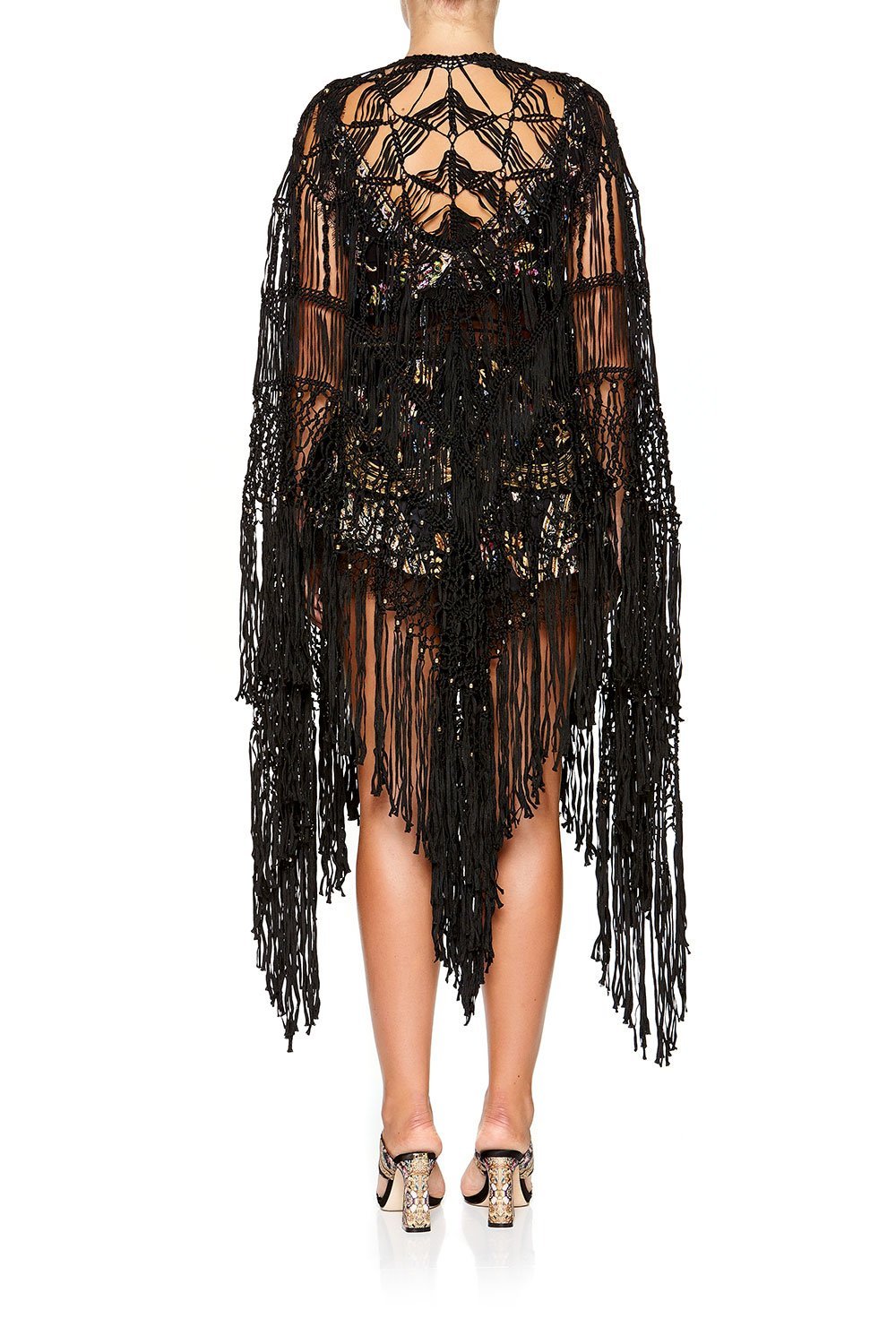 CAMILLA MACRAME THROW OVER PONCHO FRIEND IN FLORA