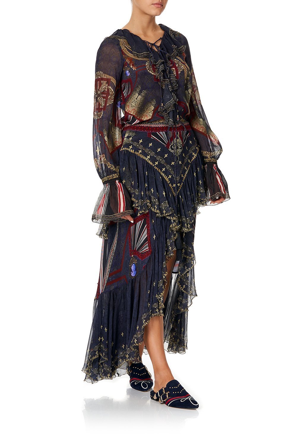 MAXI SKIRT WITH DOUBLE FRILL THIS CHARMING WOMAN