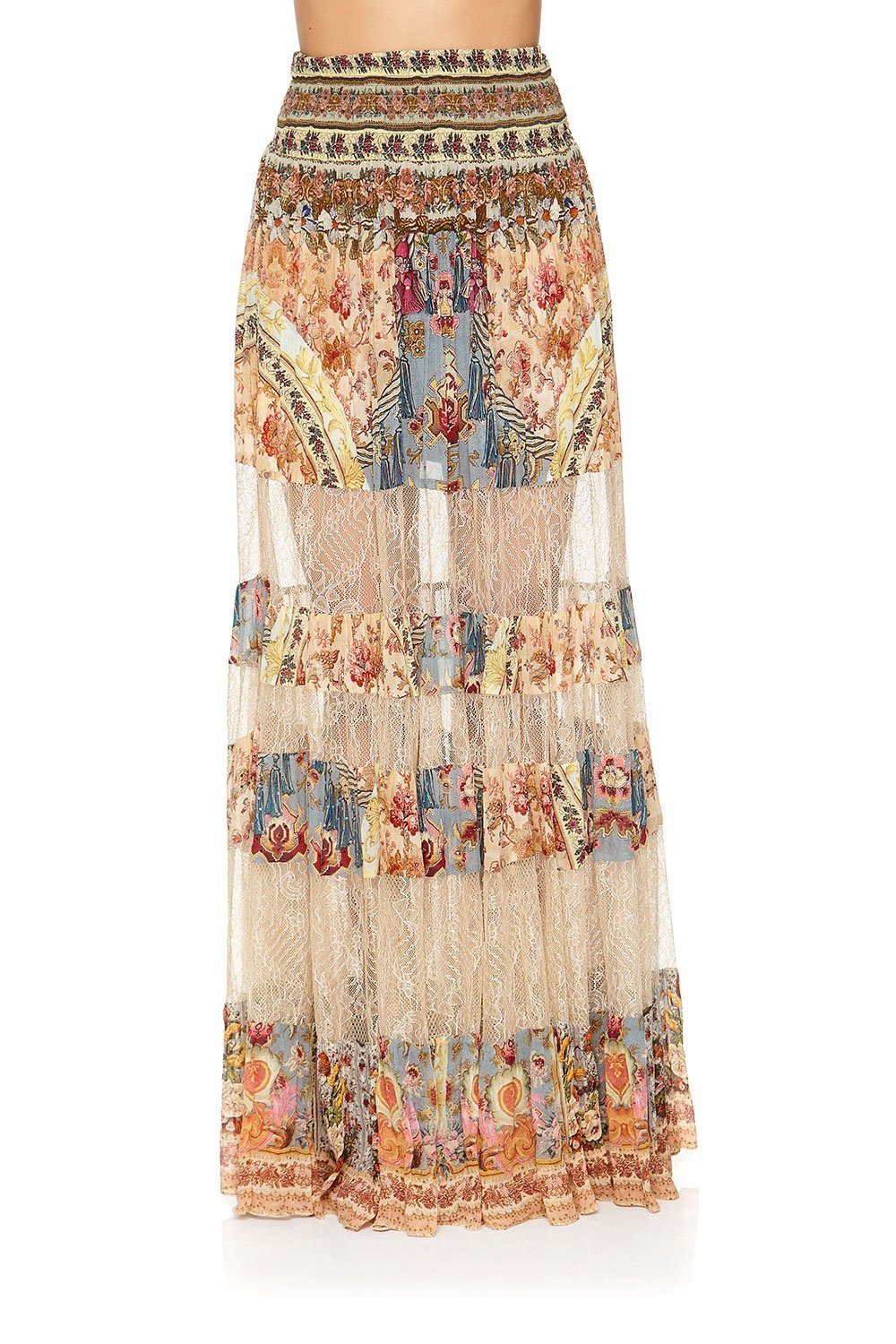 MAXI SKIRT WITH LACE INSERTS JEANNE QUEEN