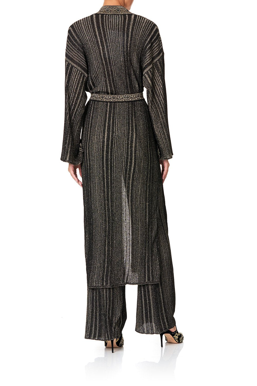 CAMILLA METALLIC KNIT CARDI WITH TIE REBELLE REBELLE