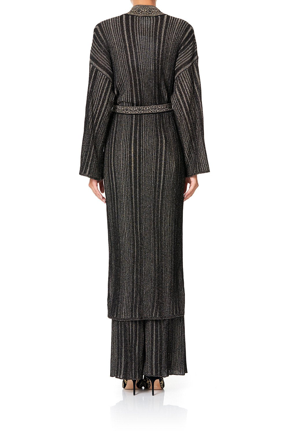 CAMILLA METALLIC KNIT CARDI WITH TIE REBELLE REBELLE