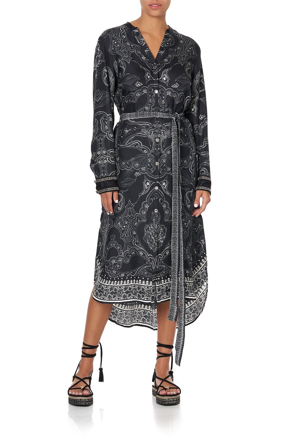 MID LENGTH SHIRT DRESS MIDNIGHT PEARL