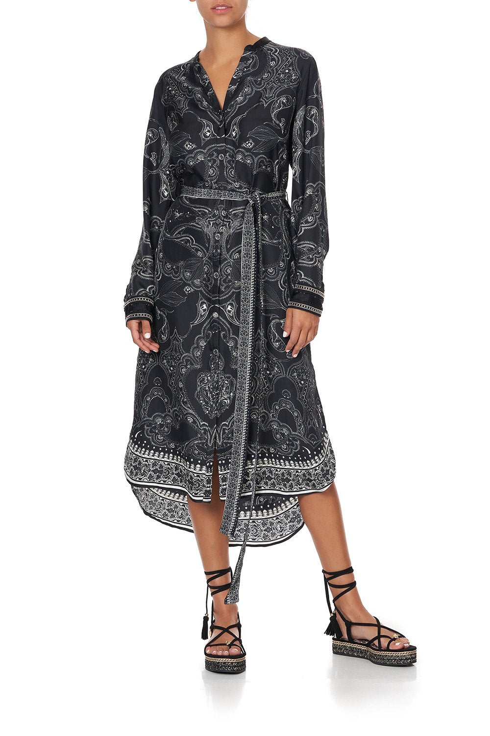 MID LENGTH SHIRT DRESS MIDNIGHT PEARL