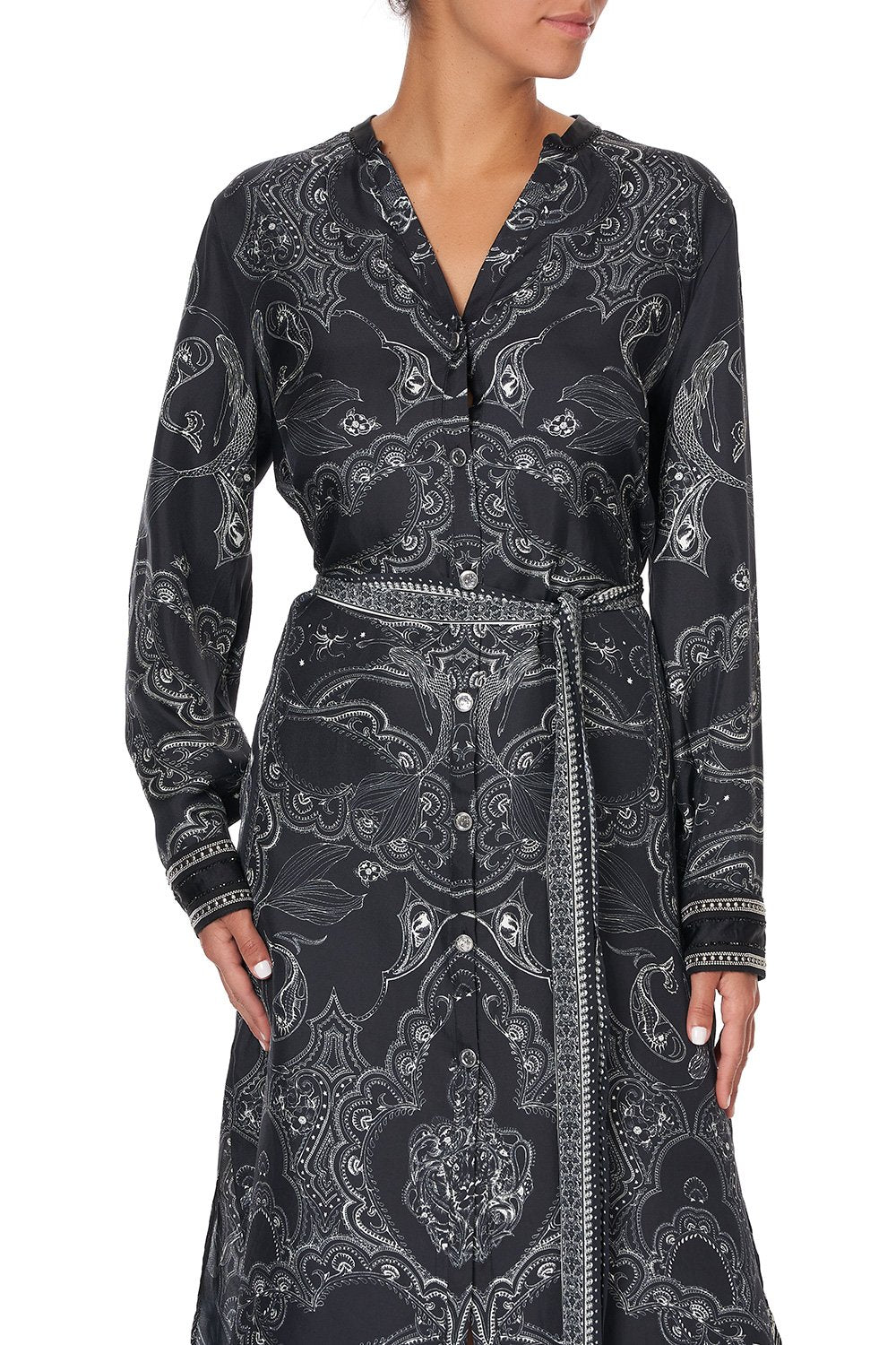 MID LENGTH SHIRT DRESS MIDNIGHT PEARL