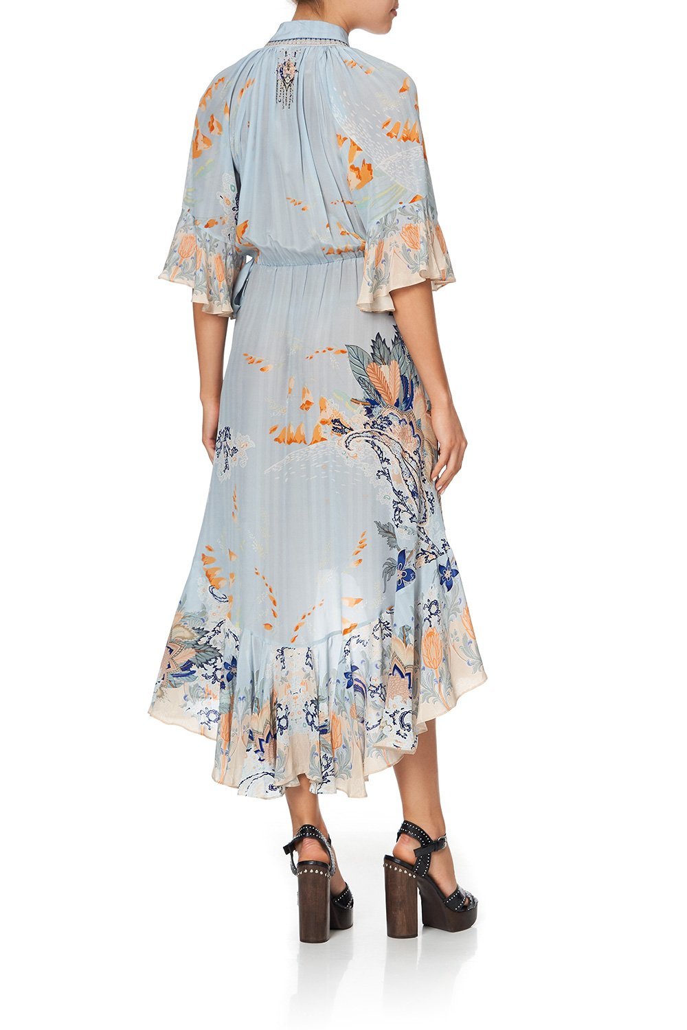 MIDI WRAP DRESS WITH RAGLAN SLEEVE FRASER FANTASIA