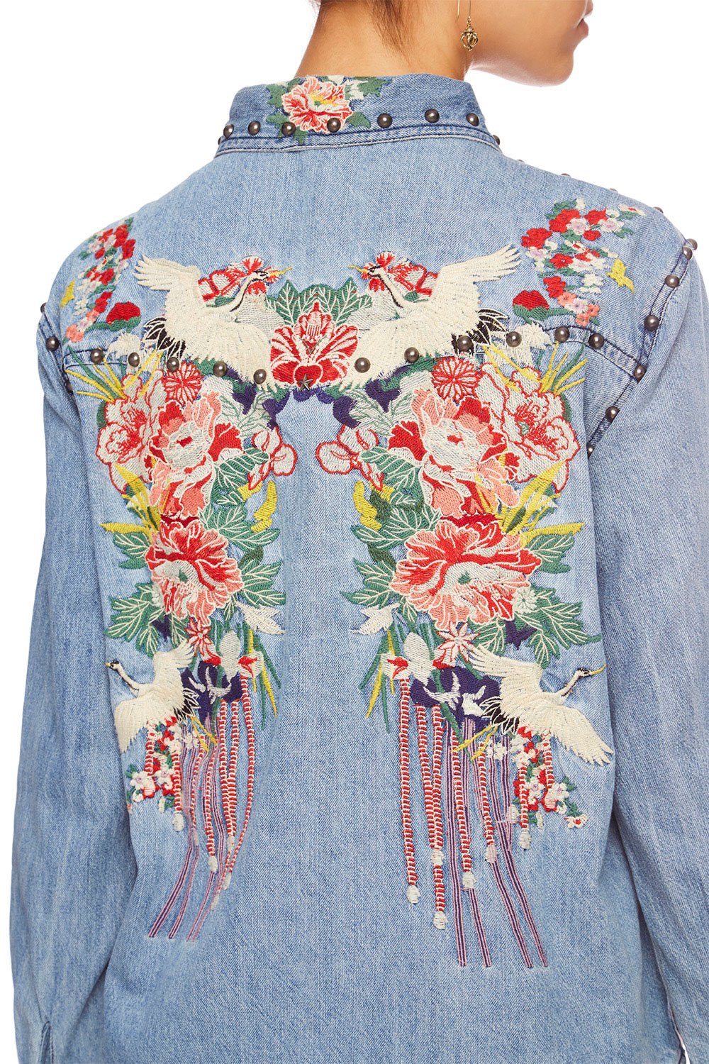 MS MAIKO STUDDED DENIM SHIRT