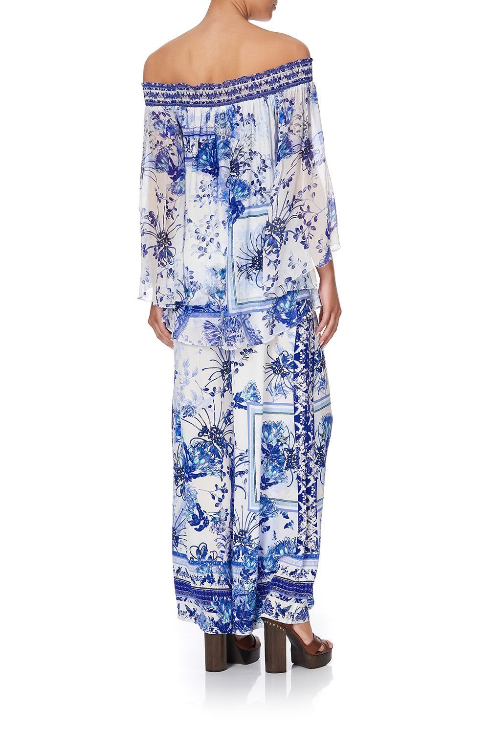 OFF SHOULDER SHIRRED BLOUSE CARDS FROM THE COAST