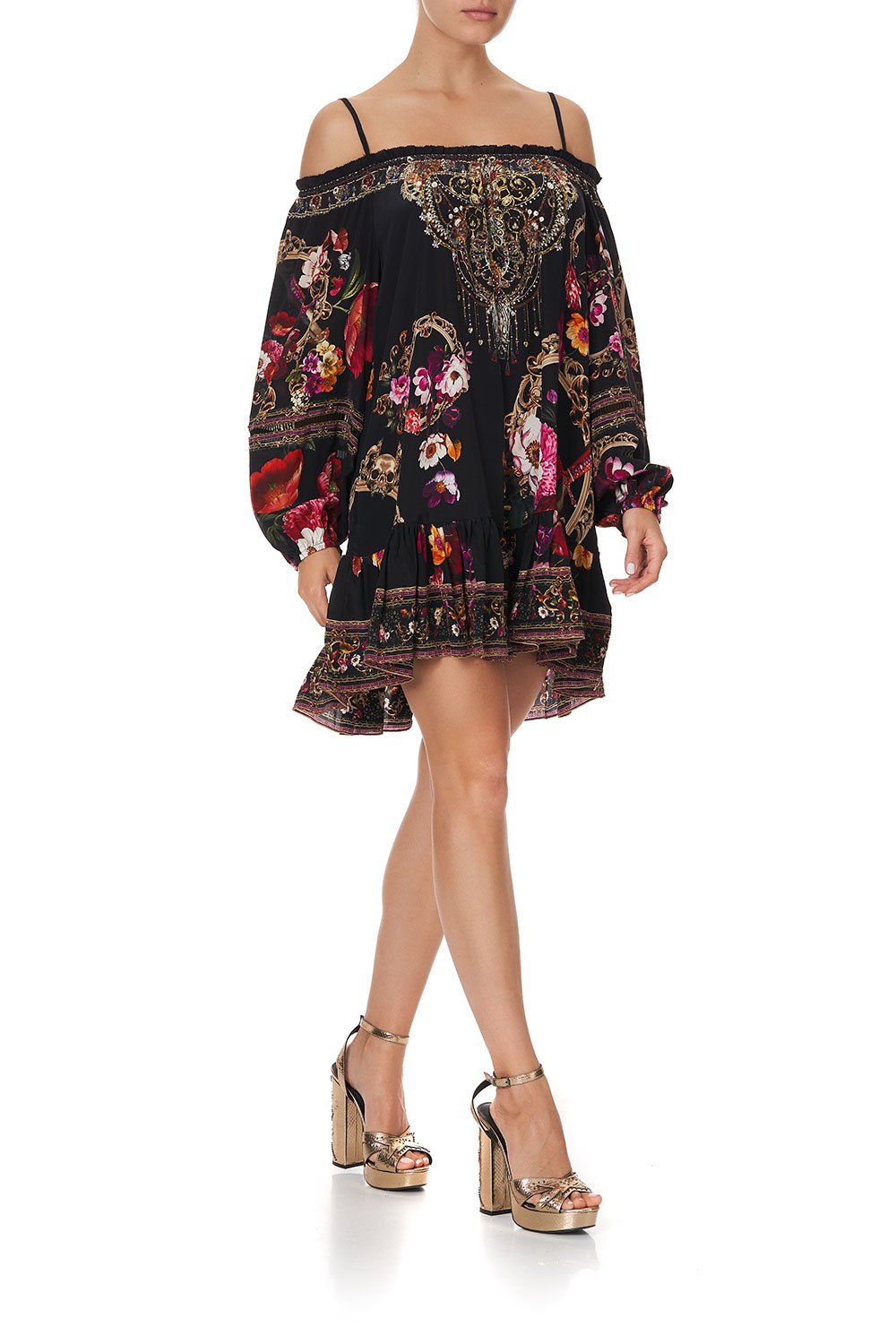 OFF SHOULDER DRESS WITH STRAPS MIRROR MIRROR