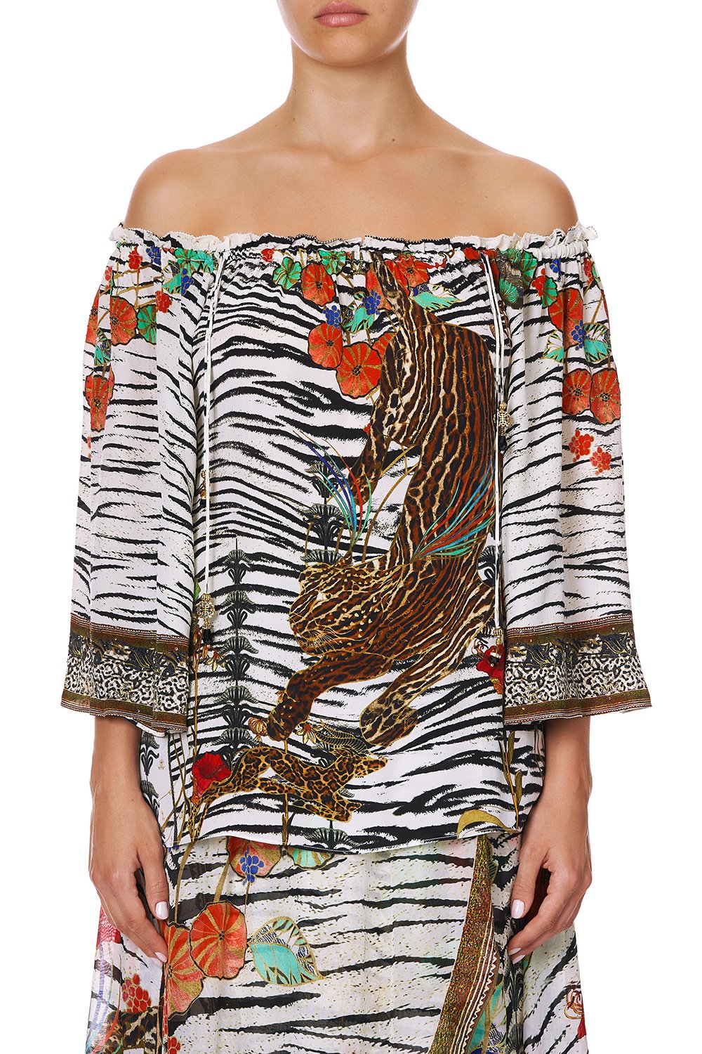 OFF SHOULDER FLARE BLOUSE COSMIC CONFLICT