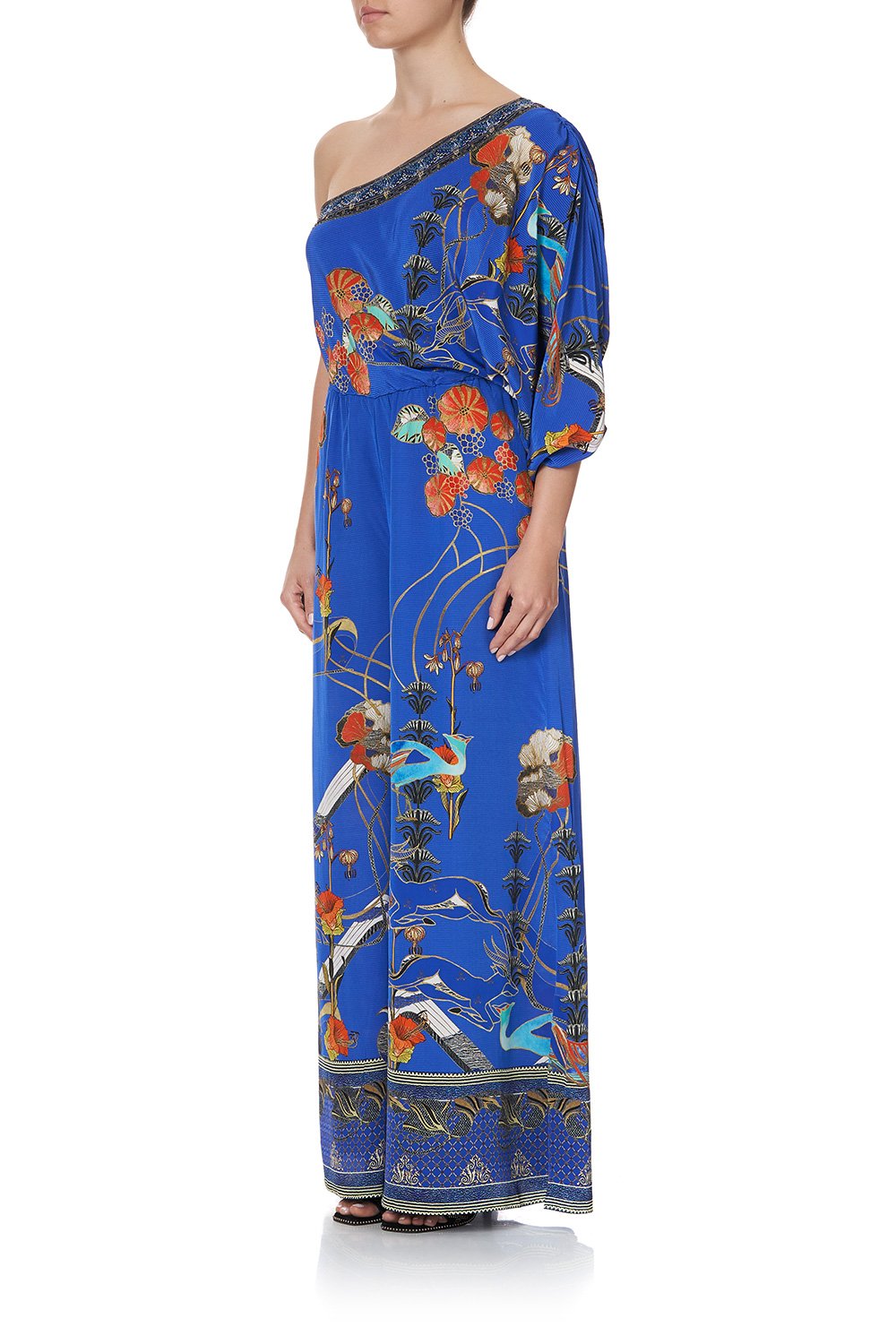 ONE SHOULDER FLARED JUMPSUIT TREE OF LIFE