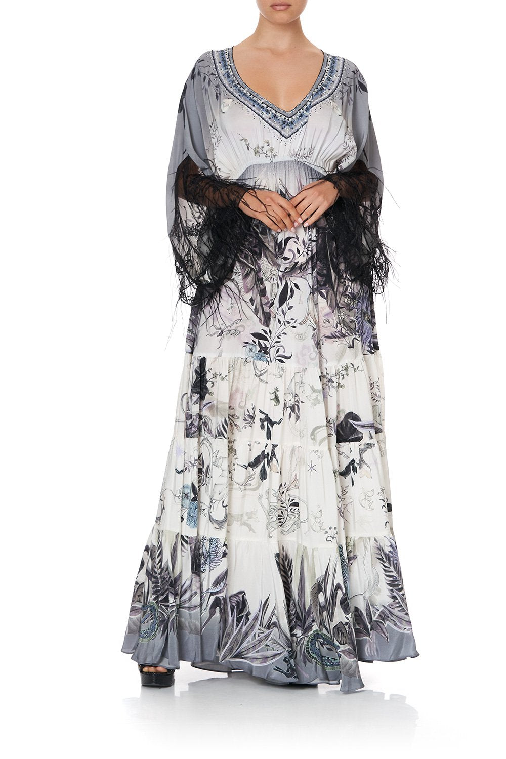 PANEL DRESS WITH LACE SLEEVE MOONLIT MUSINGS