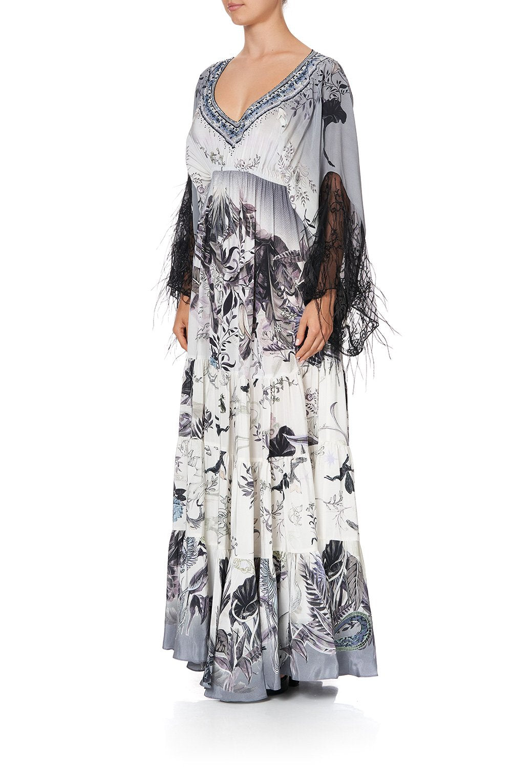 PANEL DRESS WITH LACE SLEEVE MOONLIT MUSINGS