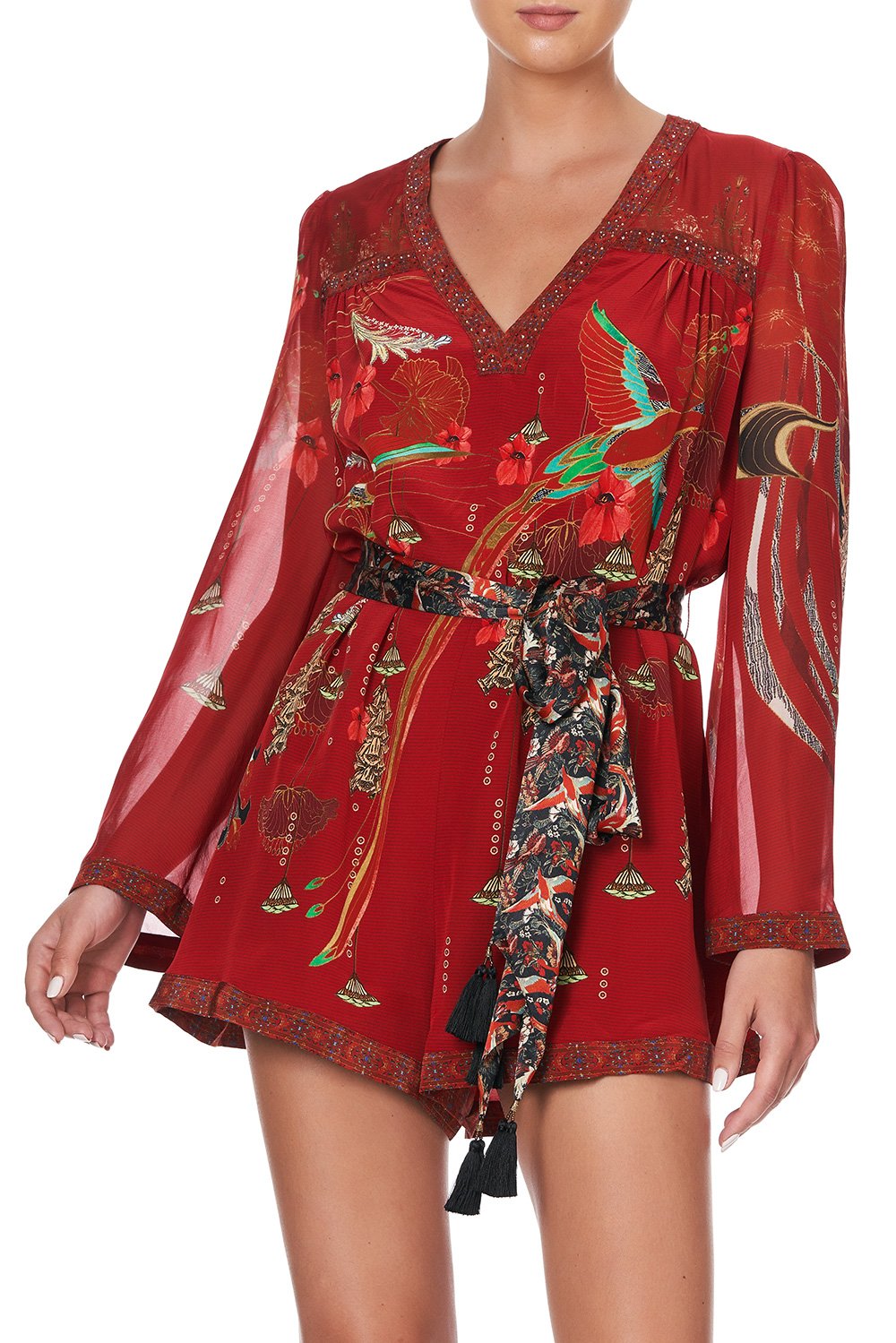 PANELLED PLAYSUIT WITH BELT FORBIDDEN FRUIT