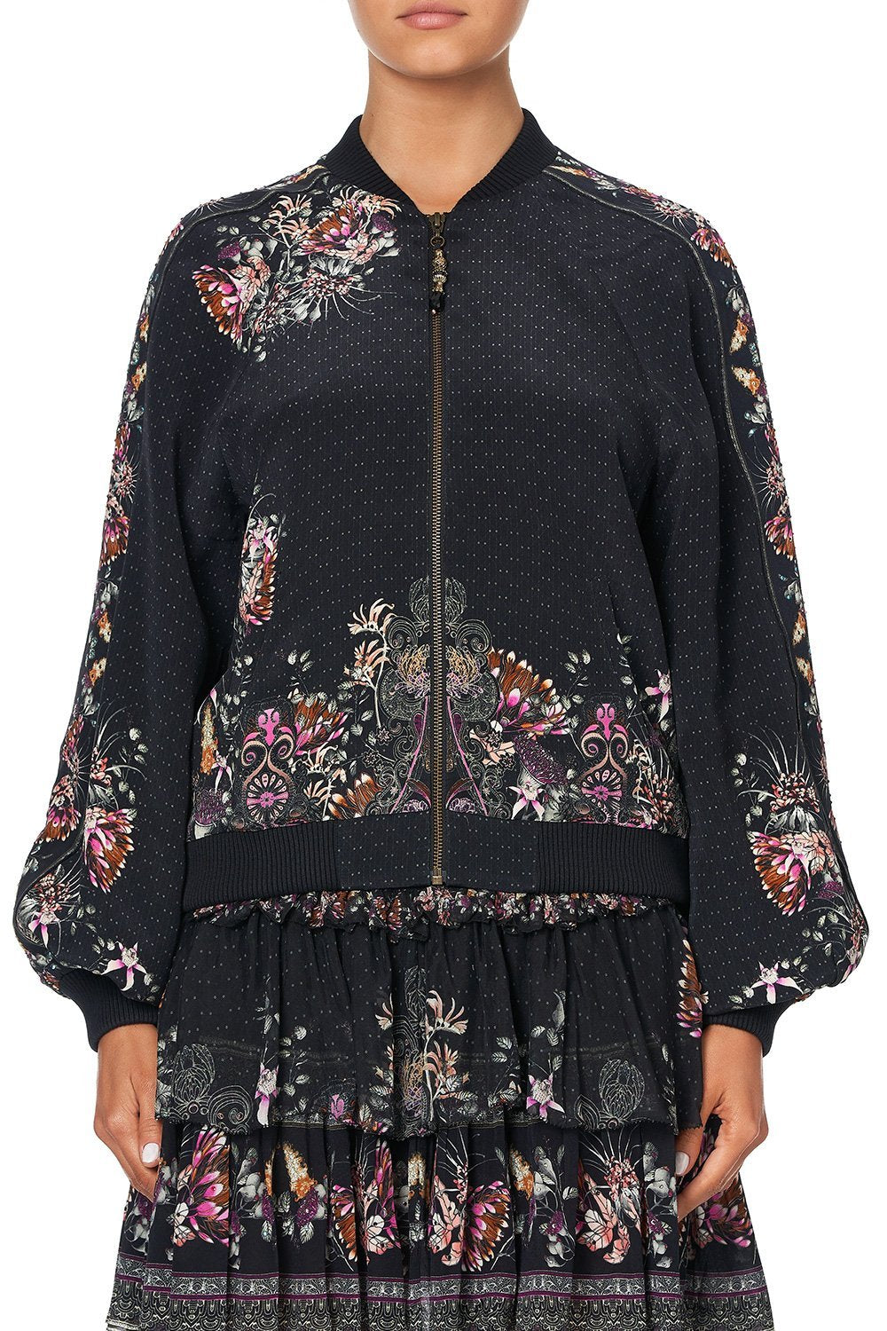 PANELLED SLEEVE BLOUSON BOMBER RESTLESS NIGHTS