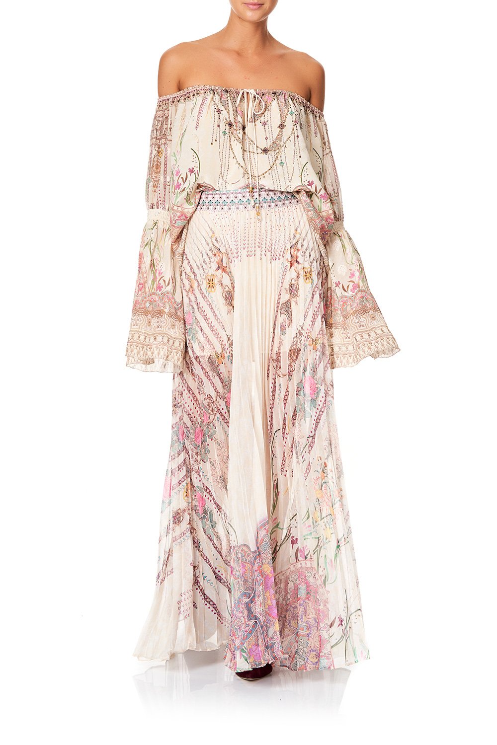 CAMILLA PLEATED FULL HEM SKIRT GOLDEN AGE