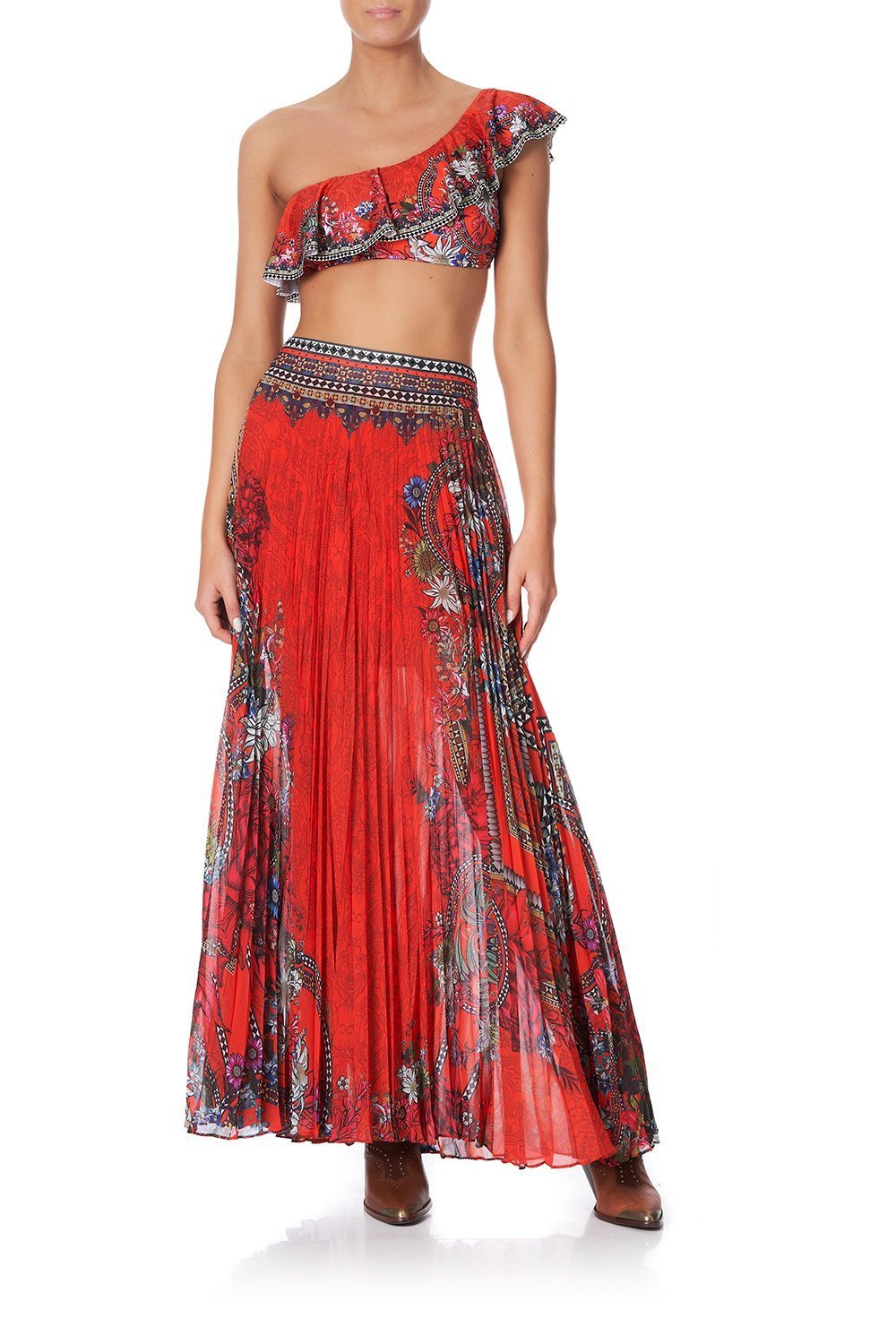 ONE SHOULDER FRILL BRA WONDERING WARATAH