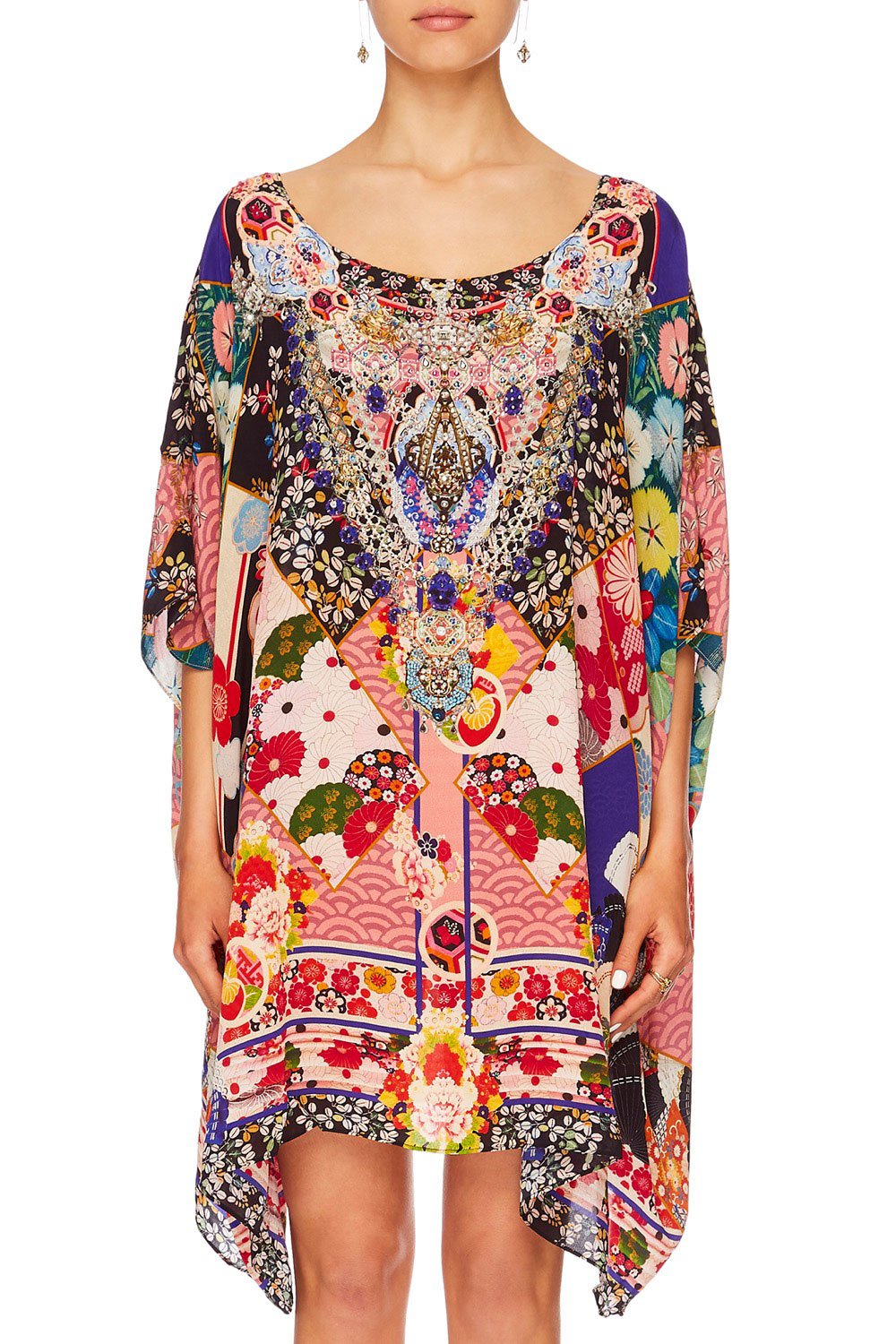 CAMILLA POSTCARDS FROM MARS SHORT ROUND NECK KAFTAN