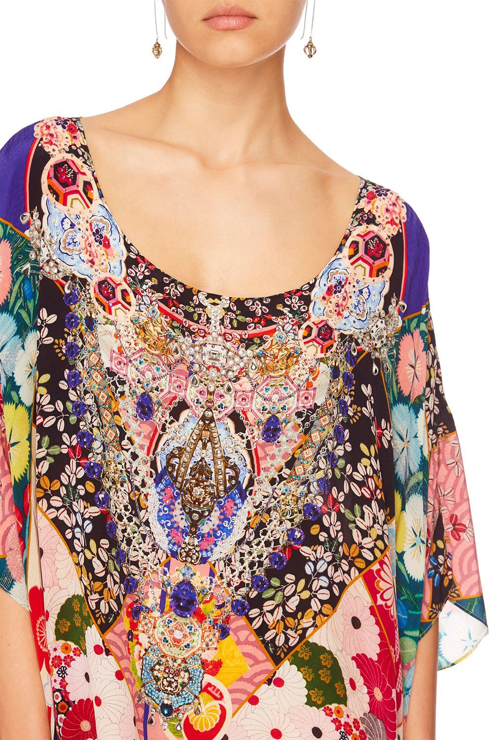 CAMILLA POSTCARDS FROM MARS SHORT ROUND NECK KAFTAN