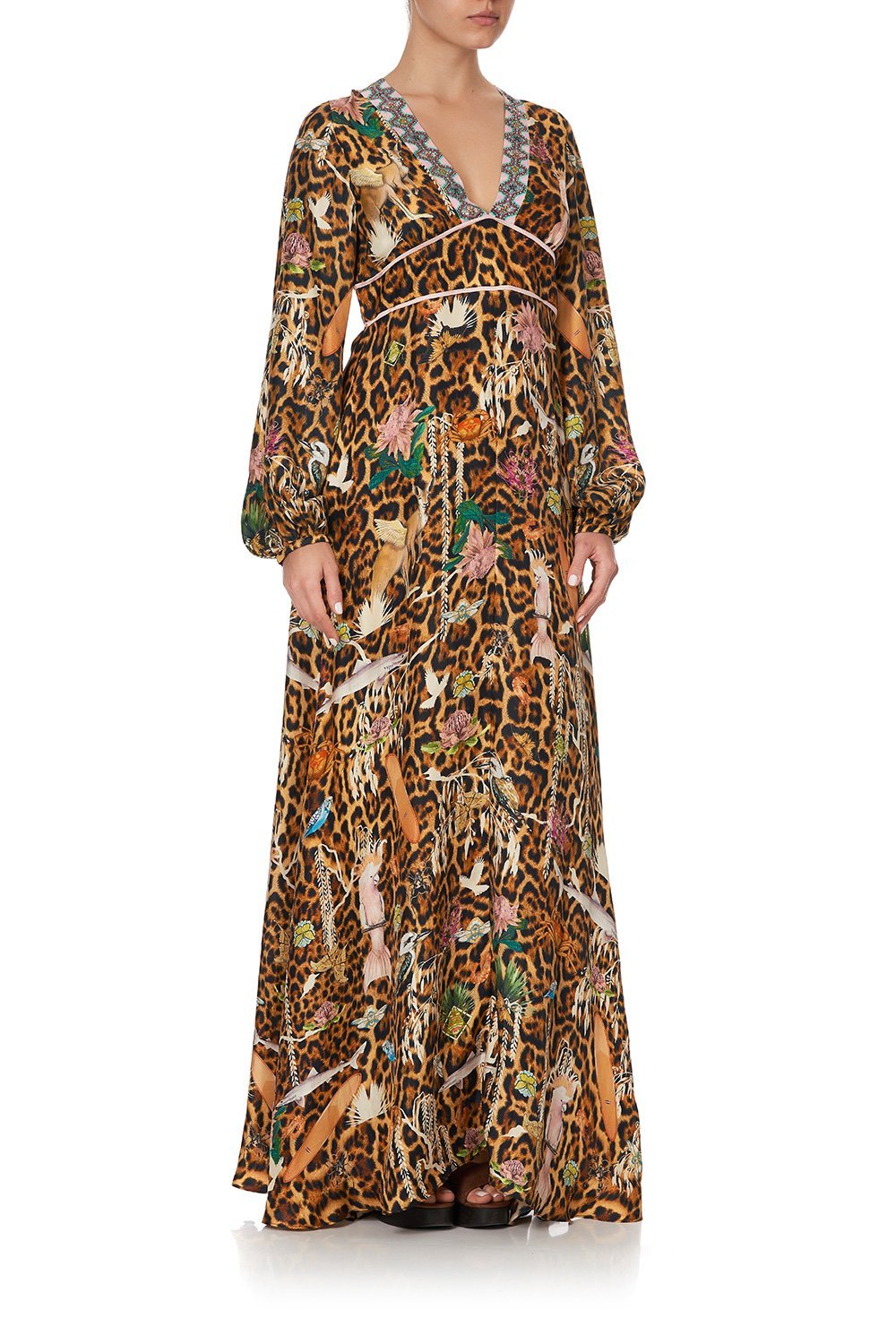 PRINTED LANTERN SLEEVE DRESS FEUNA ELECTRO