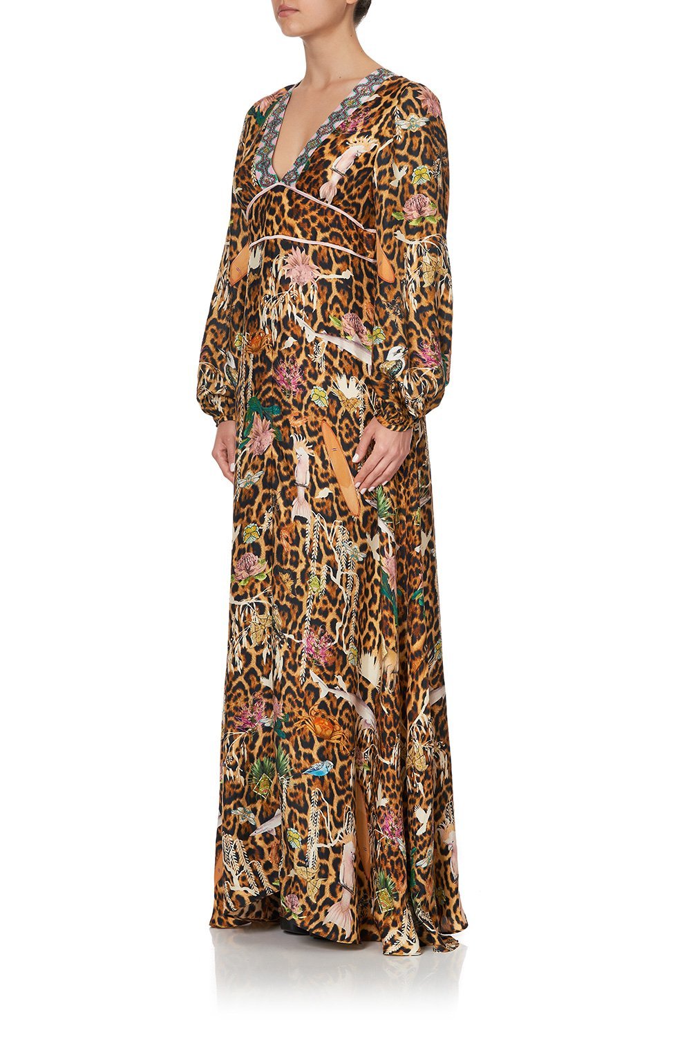 PRINTED LANTERN SLEEVE DRESS FEUNA ELECTRO