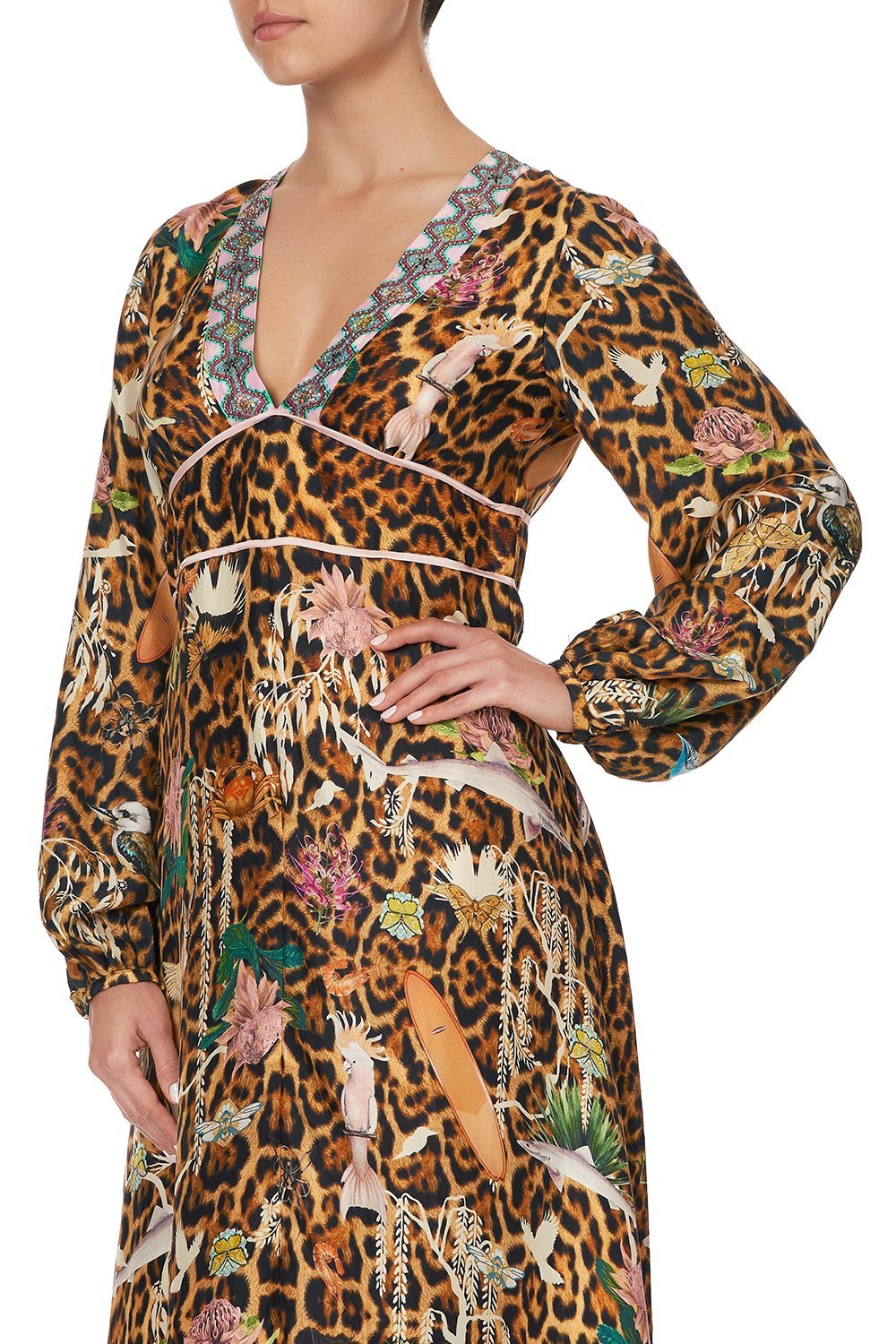 PRINTED LANTERN SLEEVE DRESS FEUNA ELECTRO